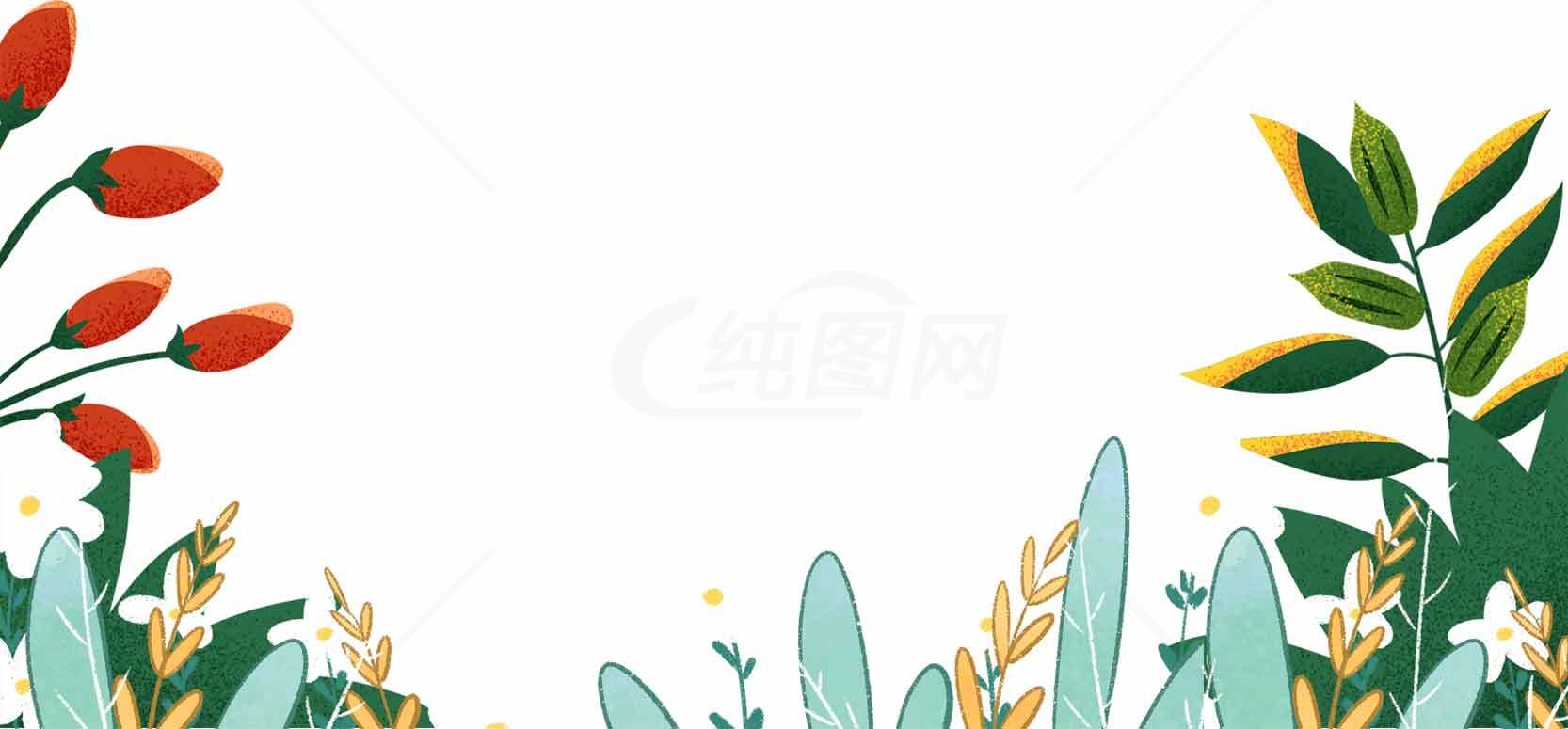 清新自然植物边框设计图片素材
