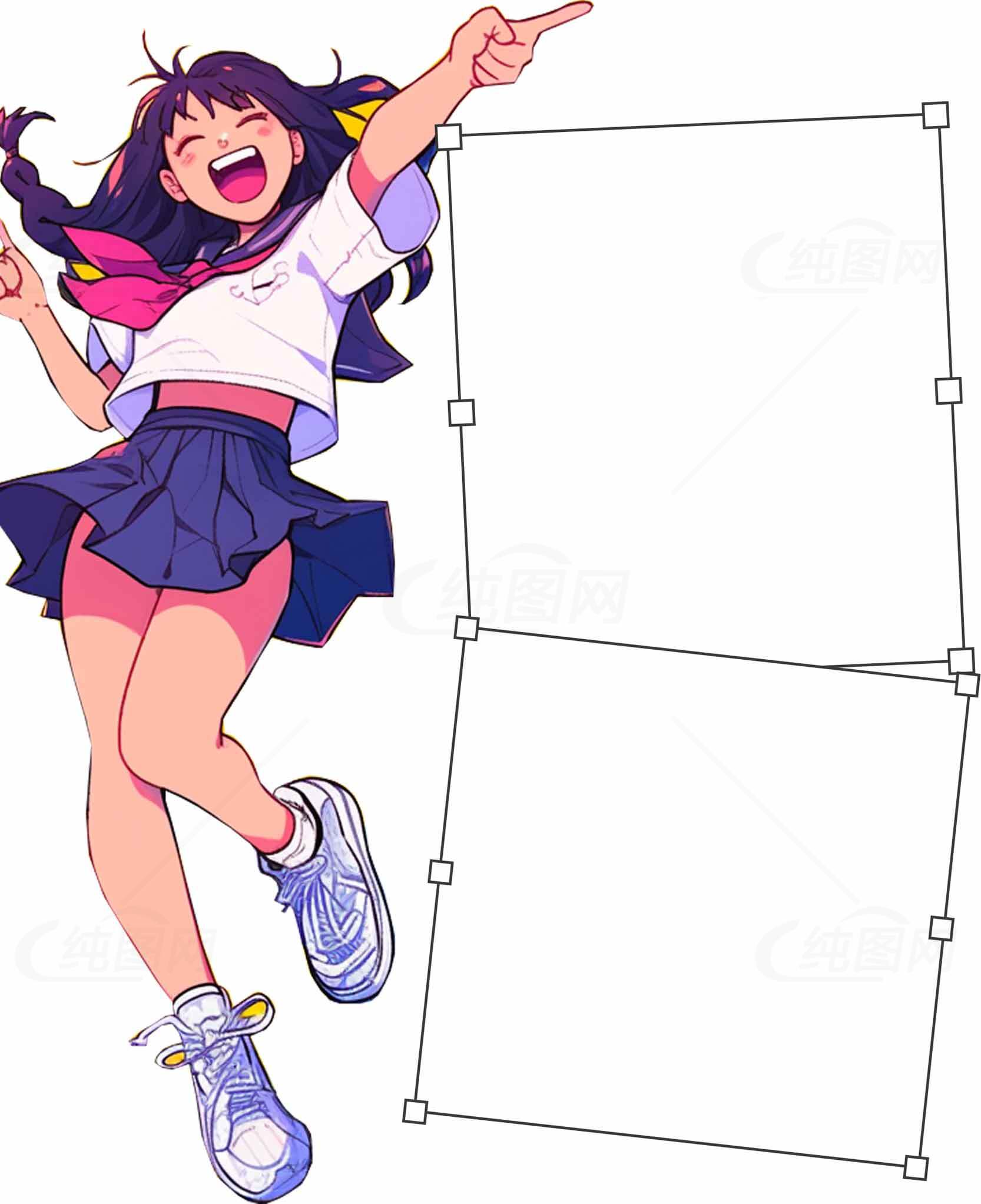 动漫少女活力插画设计素材