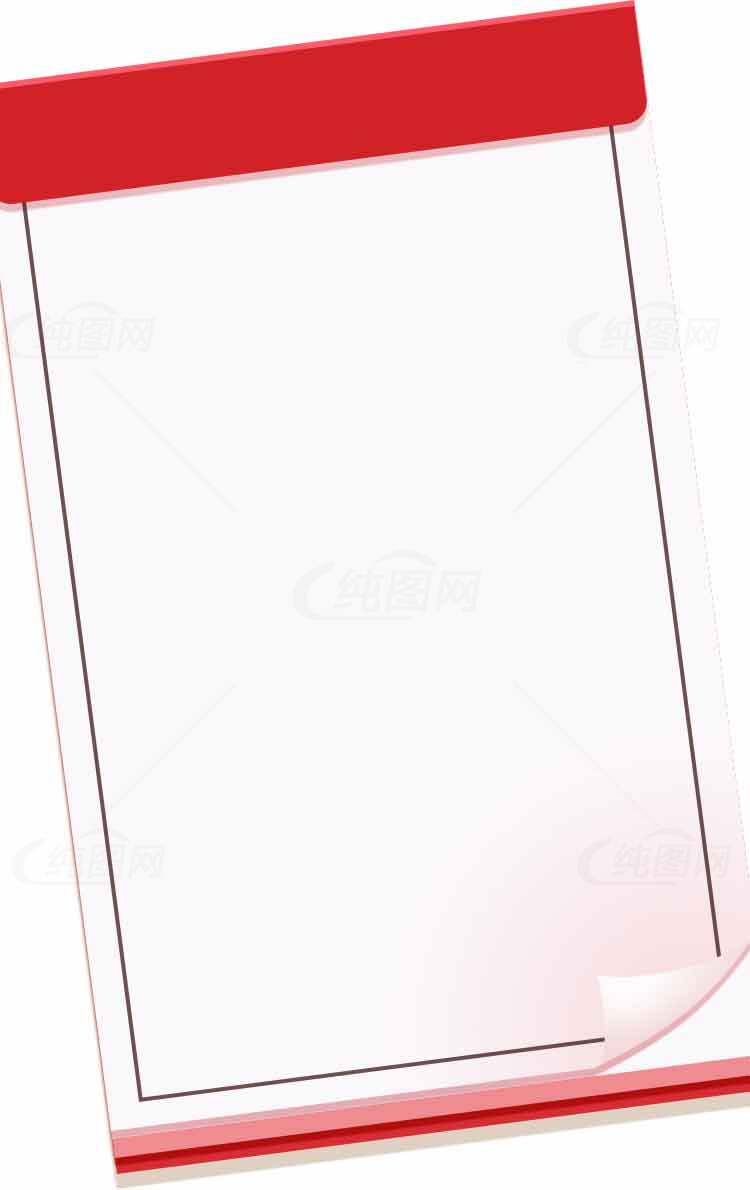 红色边框记事本设计图片素材