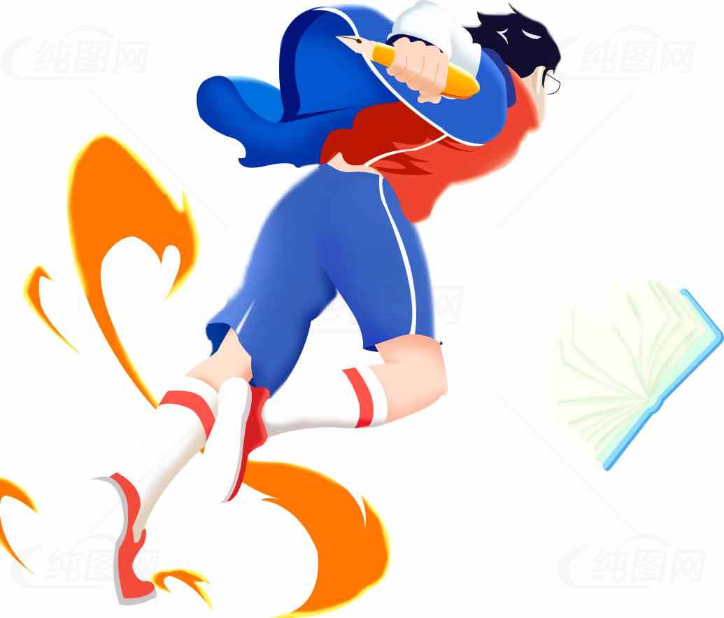 运动与阅读的活力插画设计素材