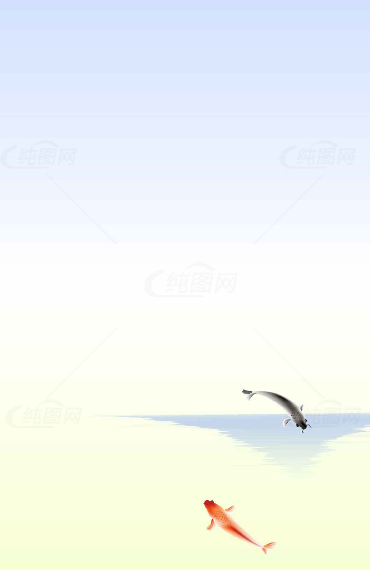 简约日式风格锦鲤插画背景图片素材