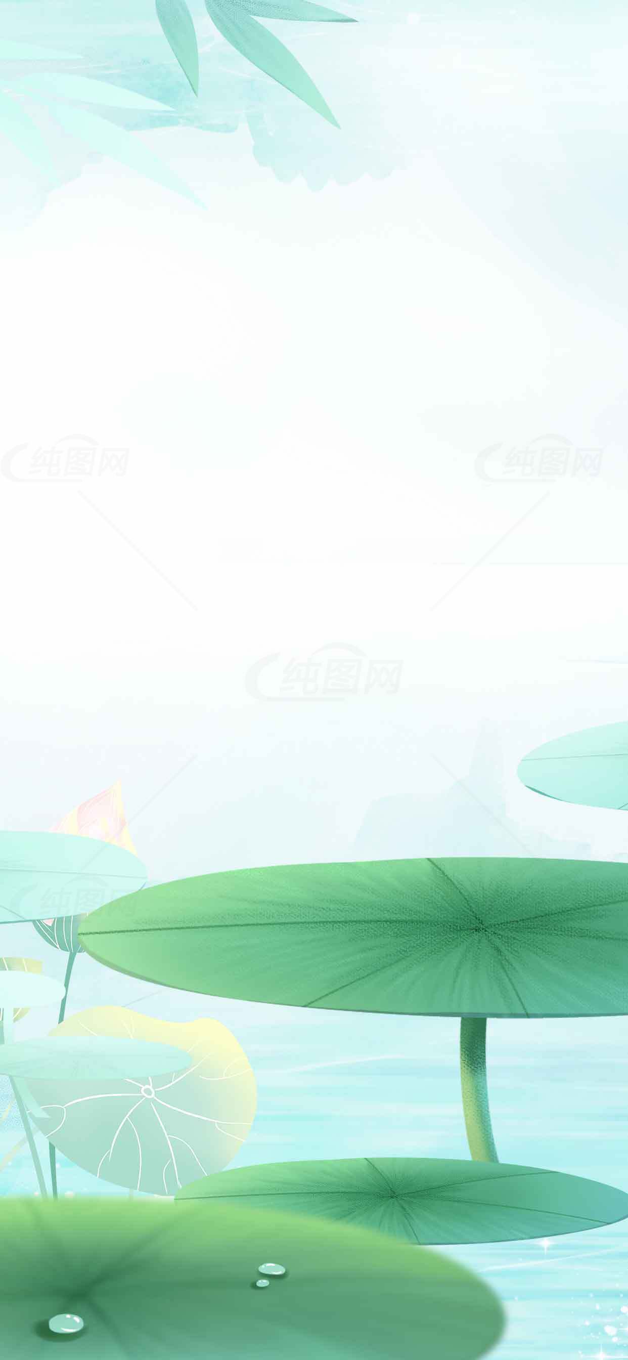 清新荷叶背景图片素材