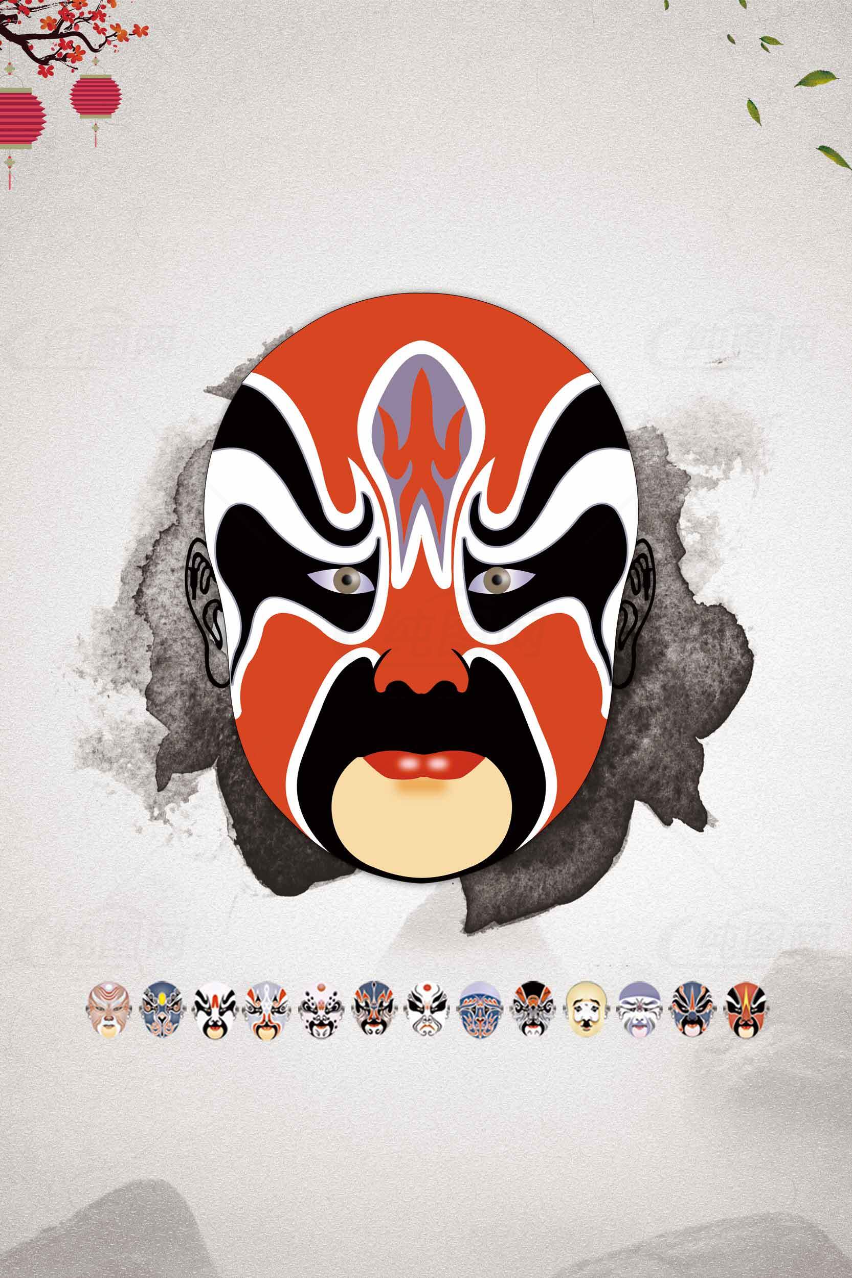 京剧脸谱设计艺术高清图片素材