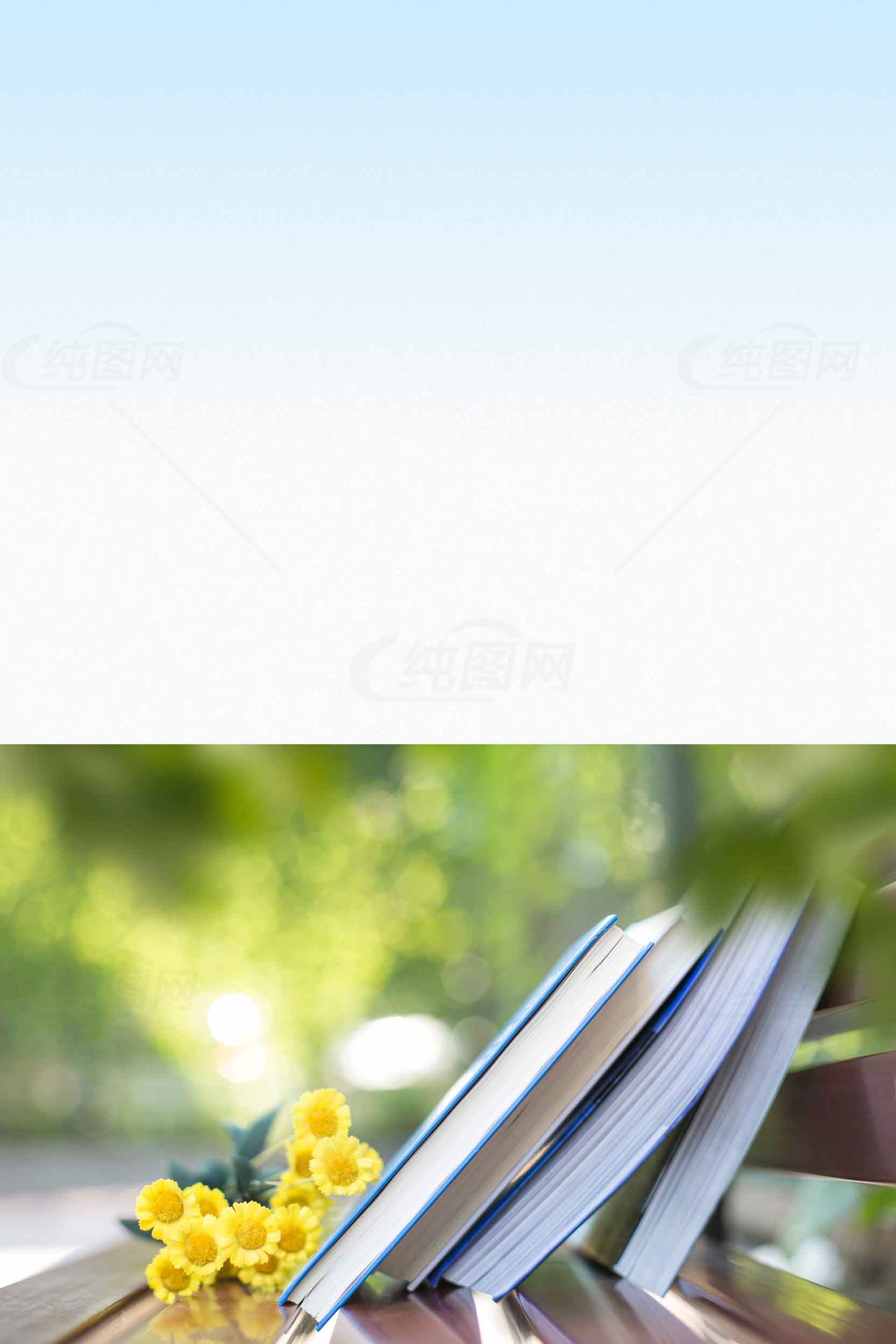 户外阅读与春日书香的唯美场景素材