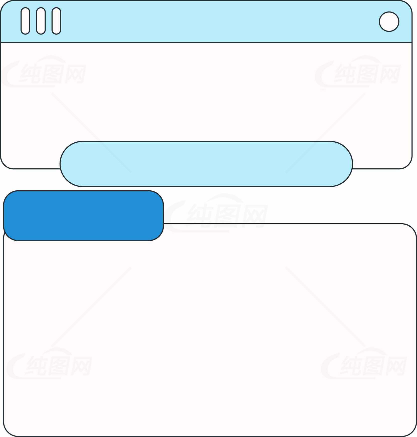 蓝色便条边框设计模板素材