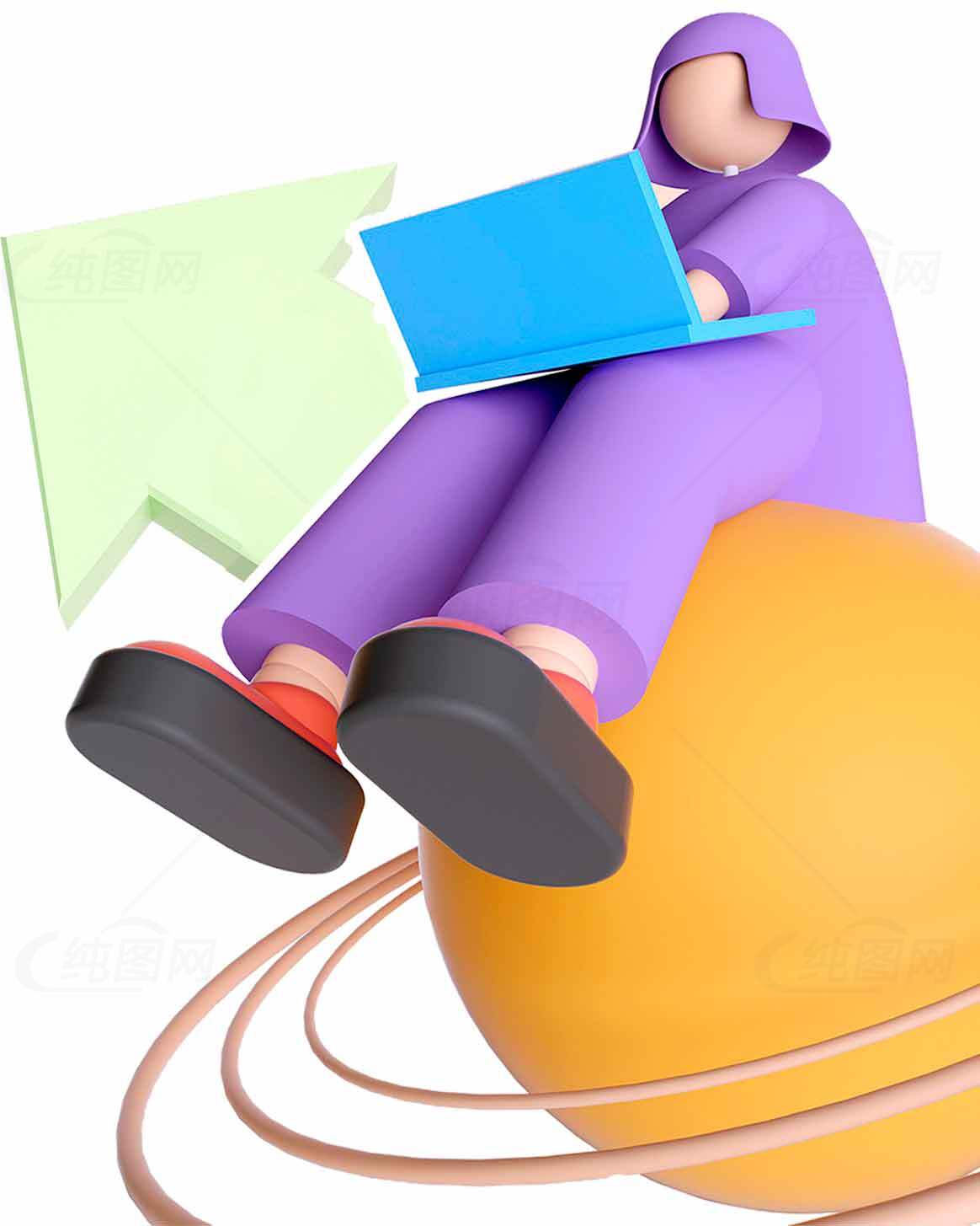 数字化学习与未来科技插画设计素材