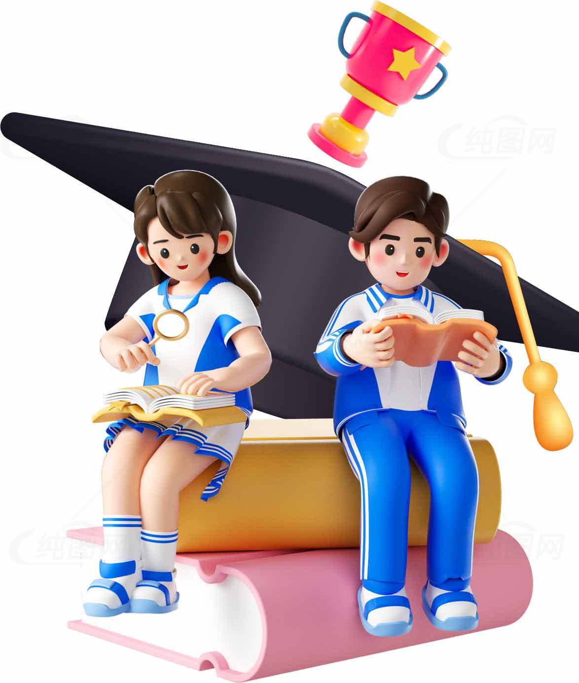 学生教育与学习场景插画设计素材