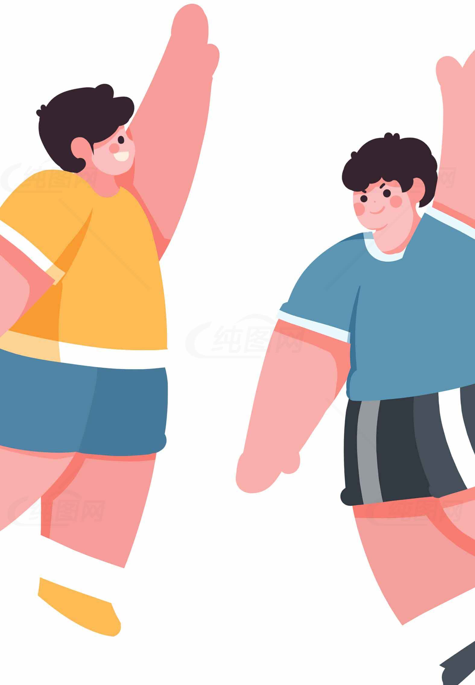 卡通风格运动人物插画设计素材