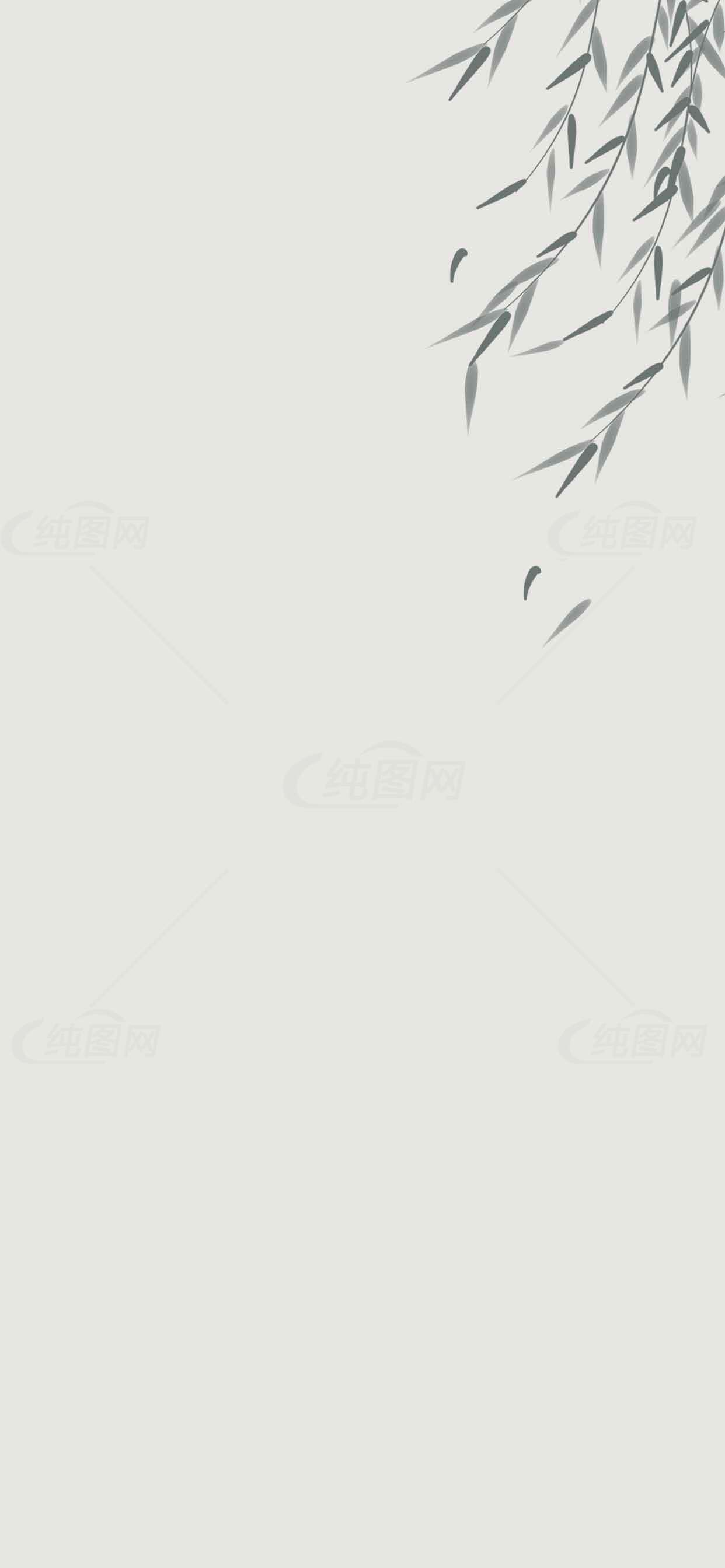简约水墨风竹叶背景图片素材