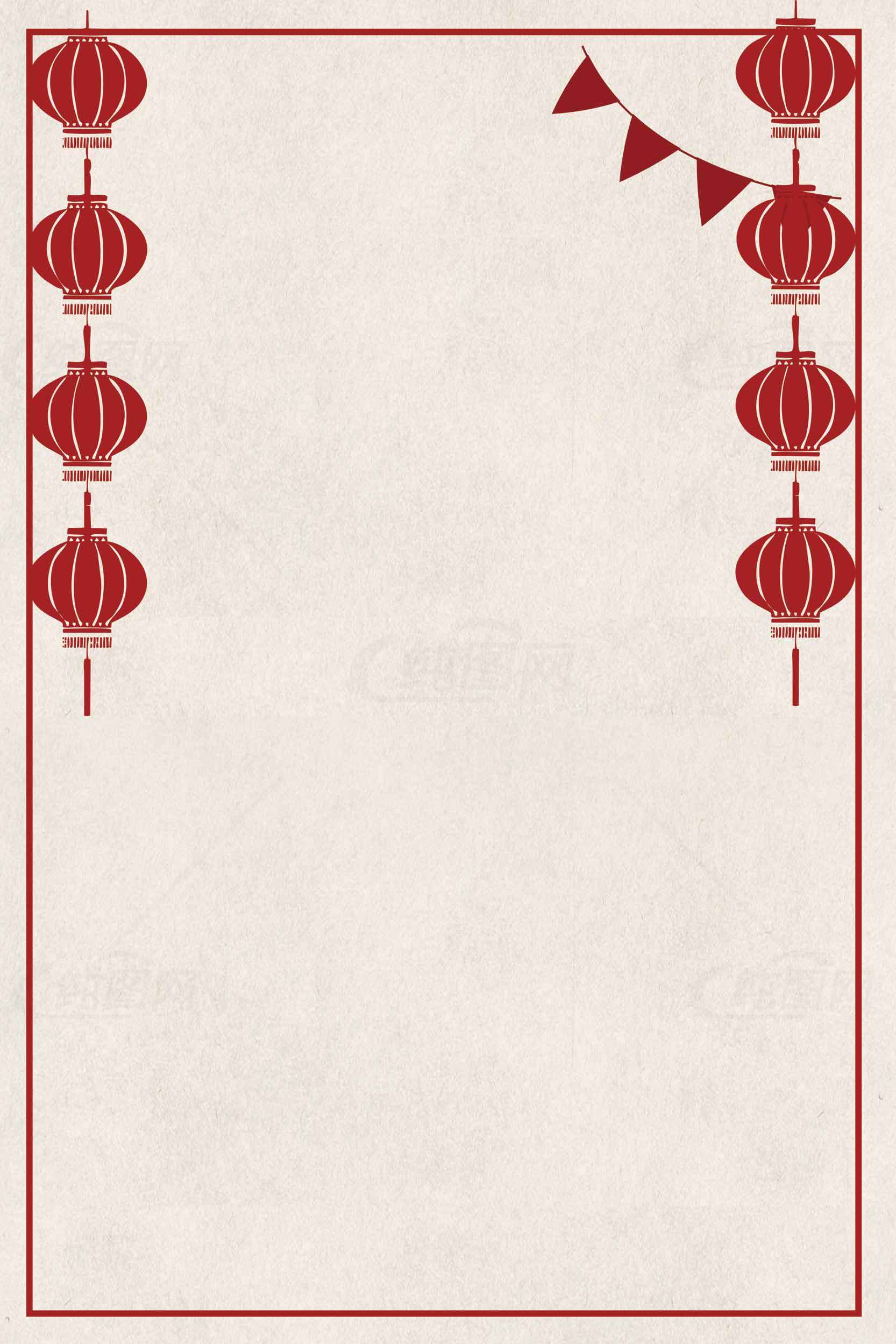 中国风红色灯笼边框背景图片素材