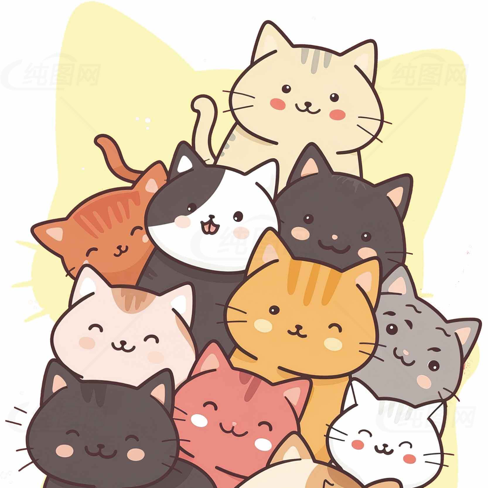 可爱卡通猫咪插画合集素材