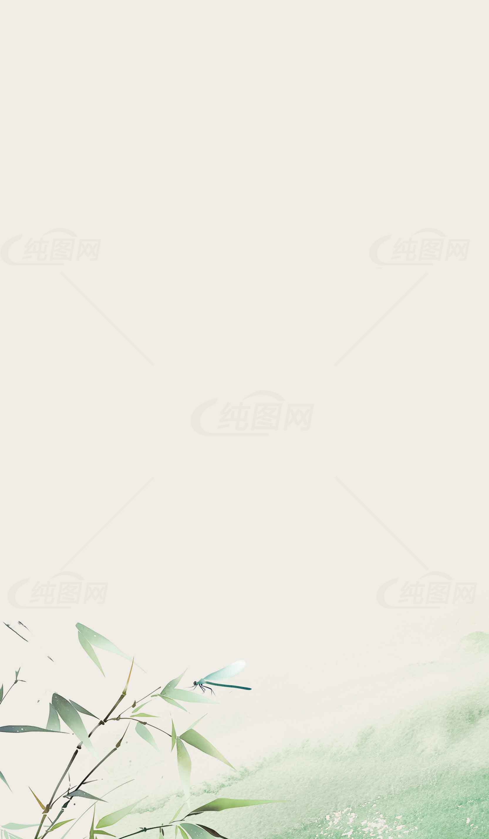 竹林山水清新背景高清图片素材
