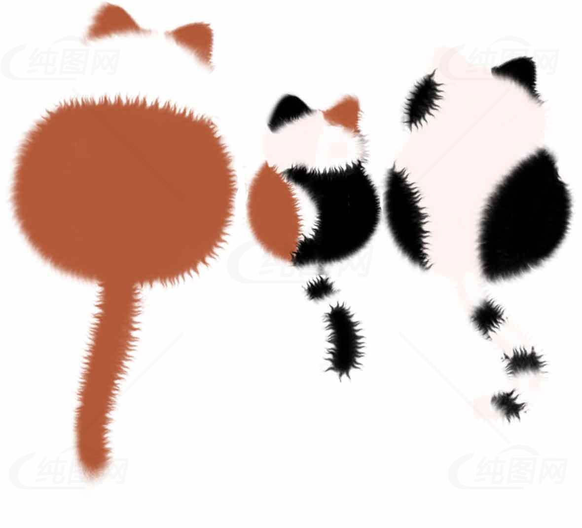 三只猫的背影插画设计素材