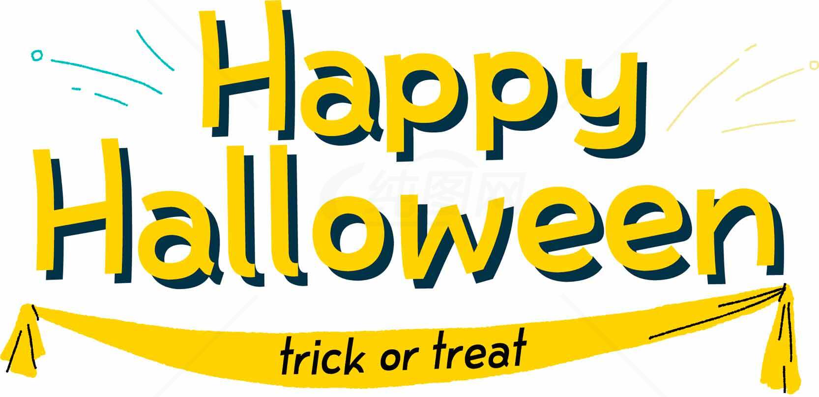 欢乐万圣节装饰图片：Trick or Treat主题设计素材