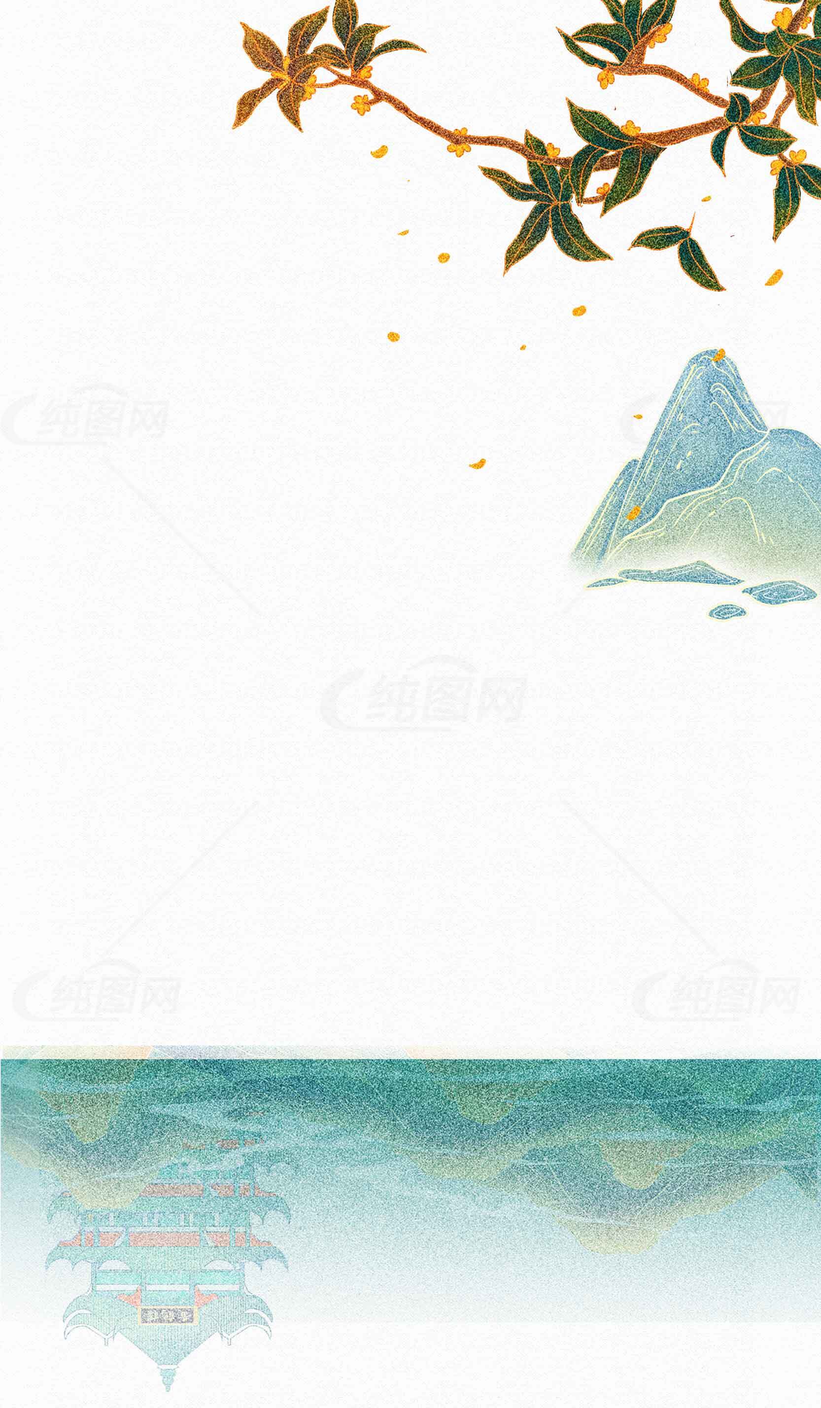 高清下载中国风山水画唯美背景图片素材
