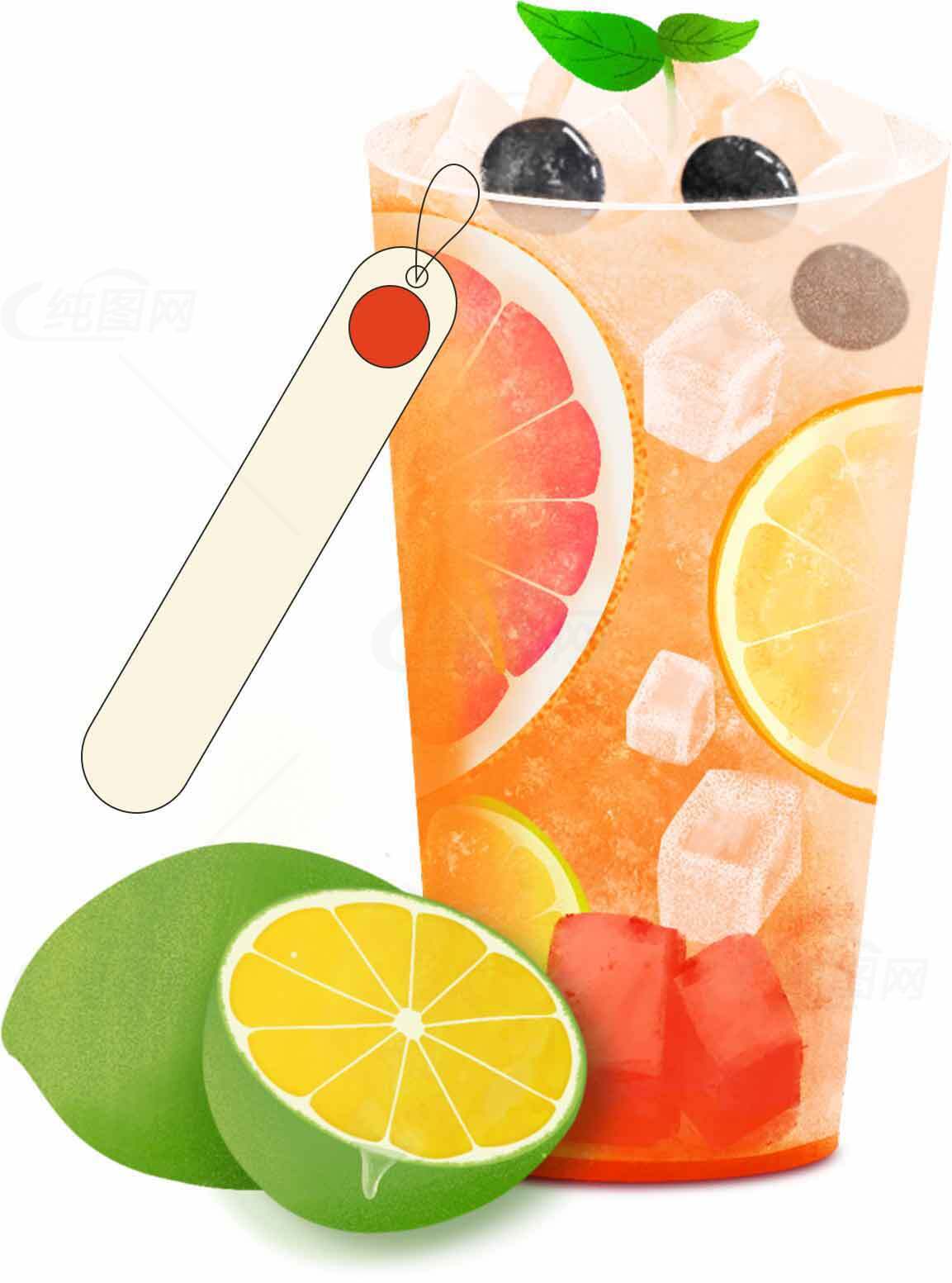夏日清爽水果茶饮图片素材