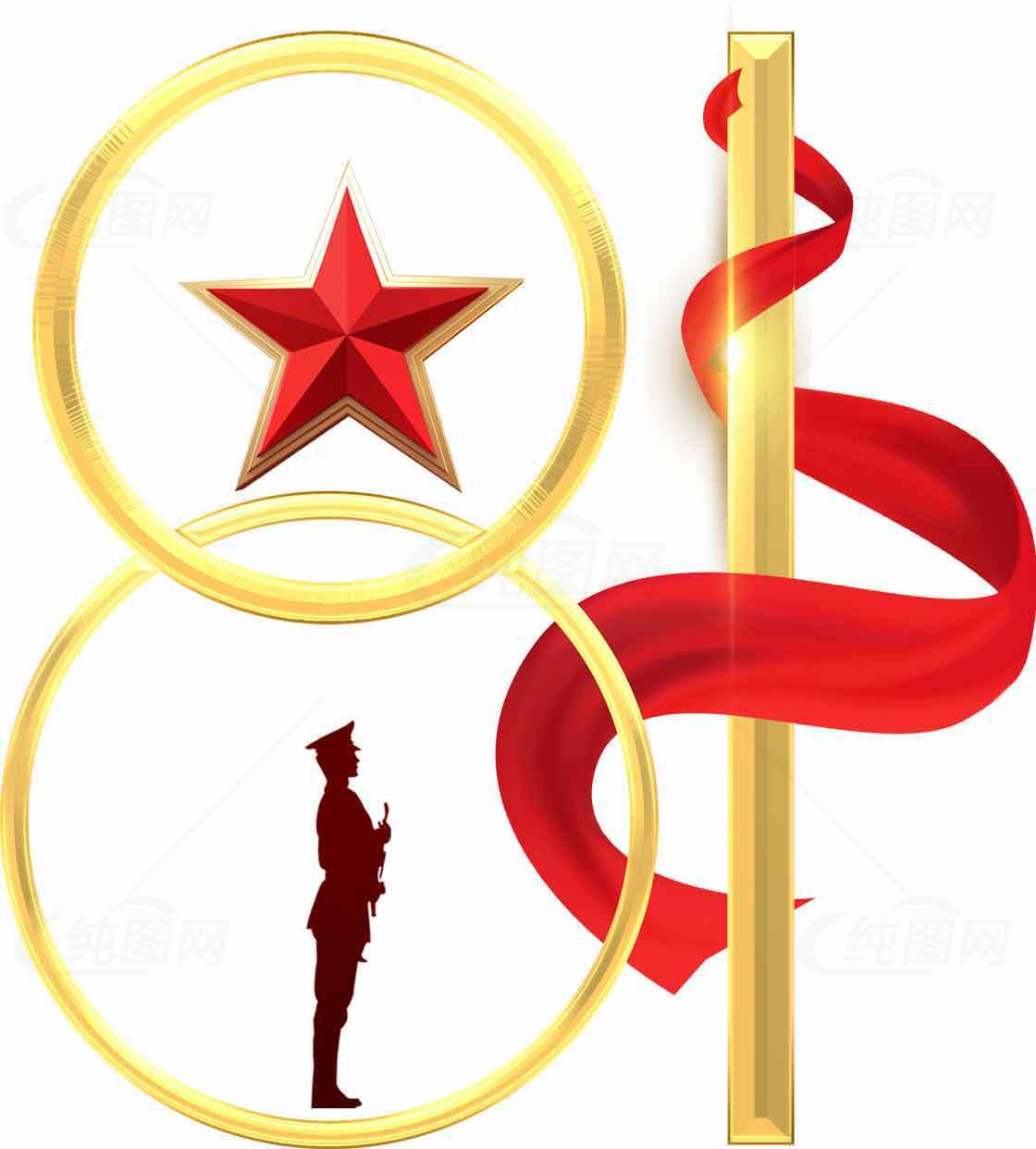 建军节红色主题设计图片素材