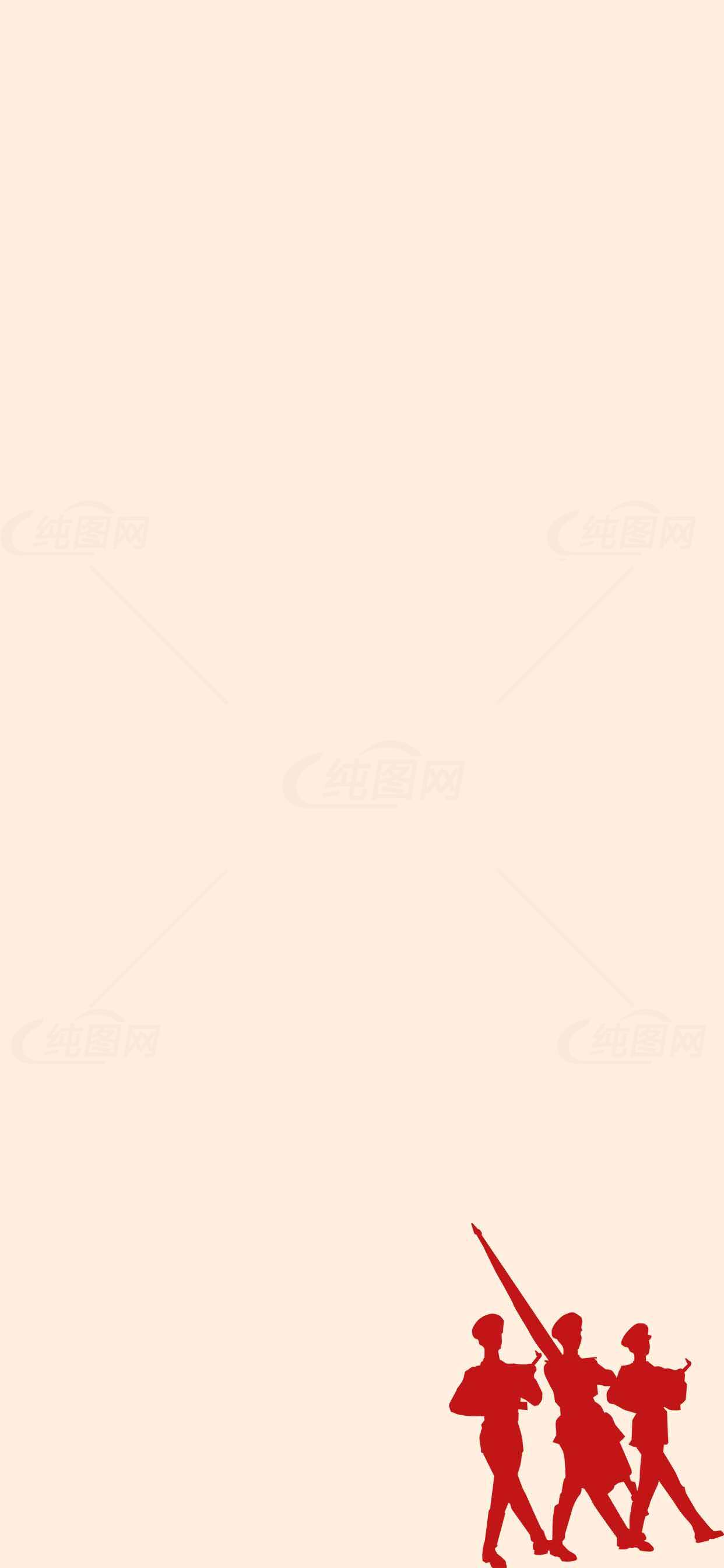 红色剪影革命风格海报设计素材