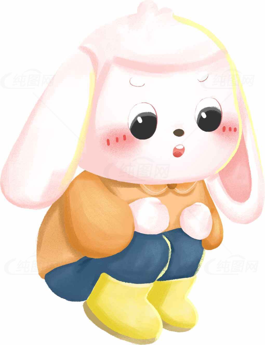 可爱卡通兔子插画图片素材