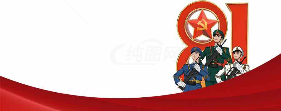建军节红色主题宣传海报设计模板素材