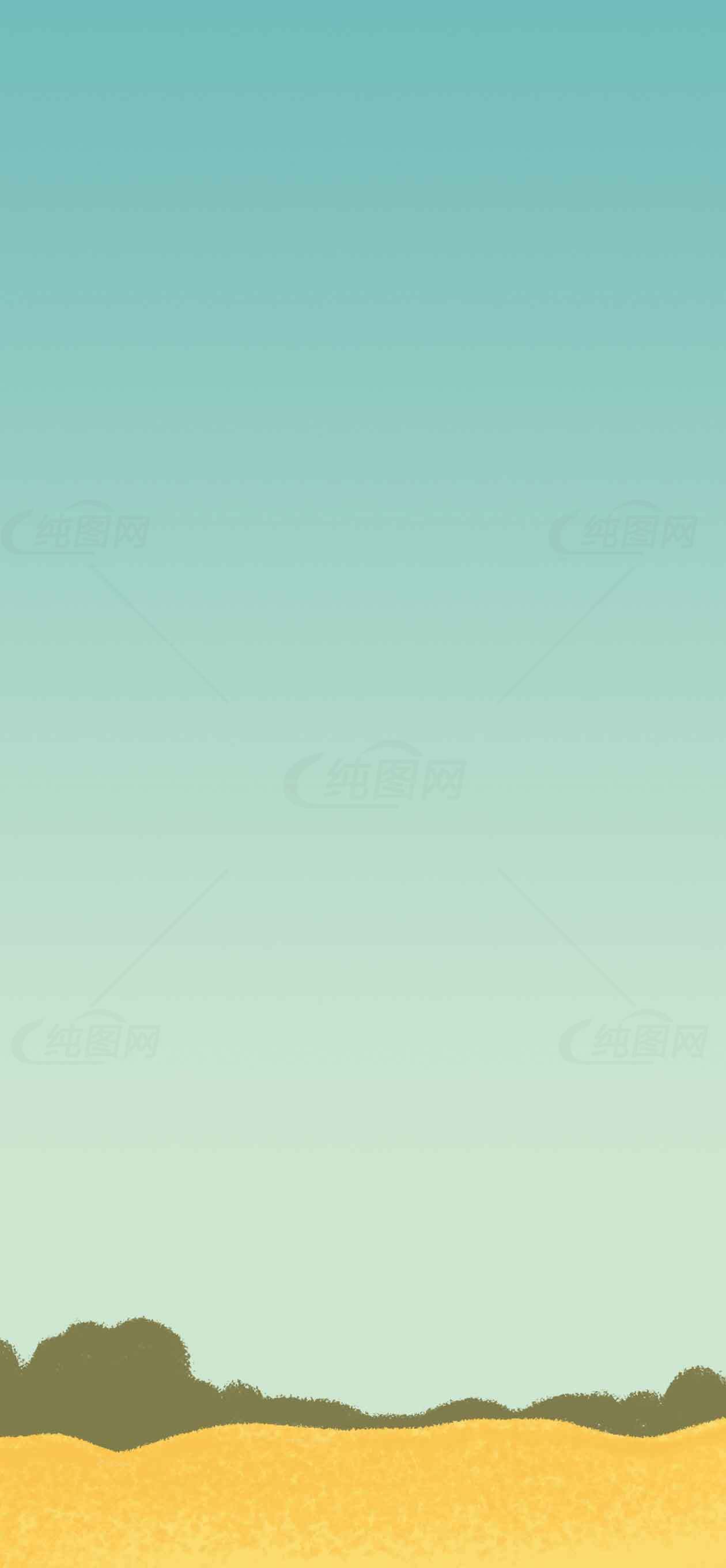 田野与蓝天背景插画图片素材
