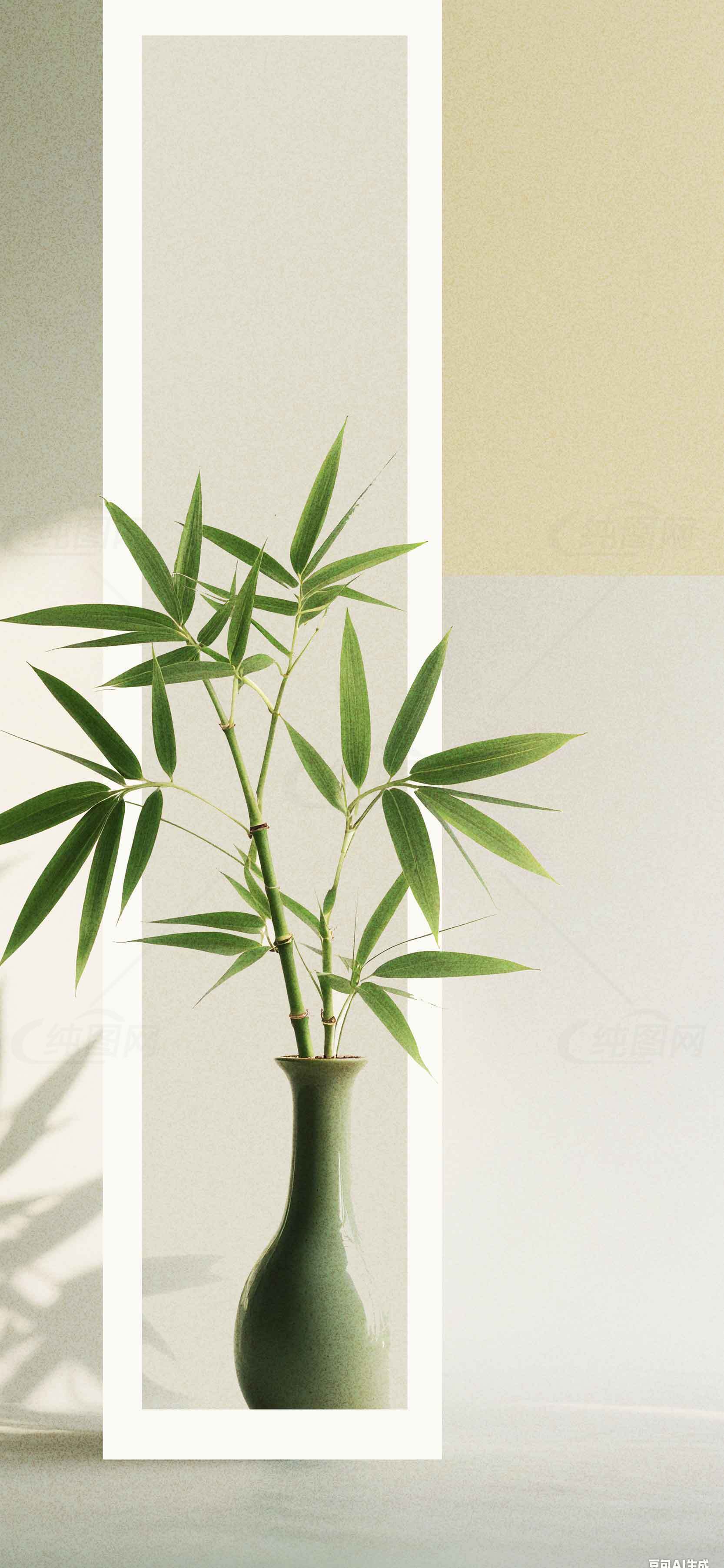 简约绿植装饰风格图片素材