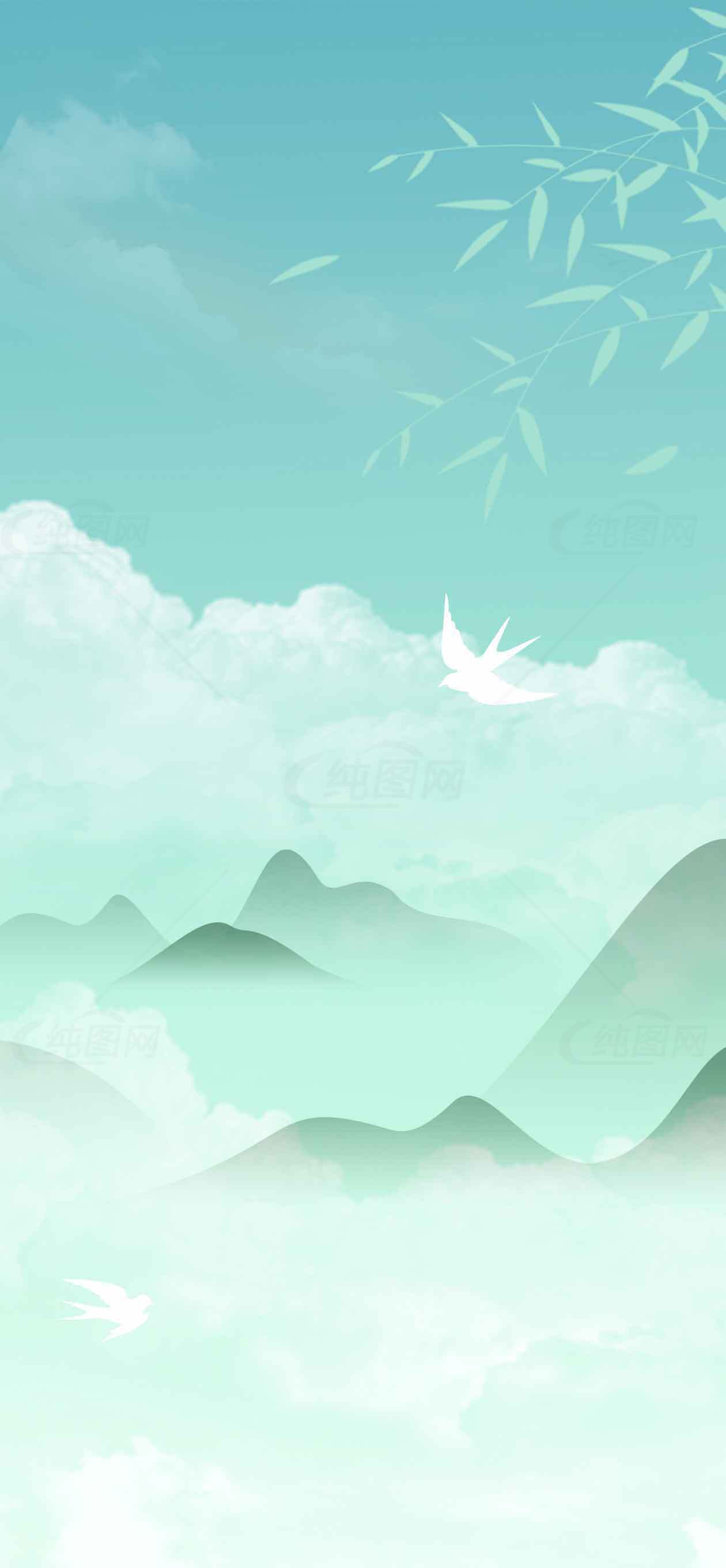 中国风山水背景图片唯美合集素材