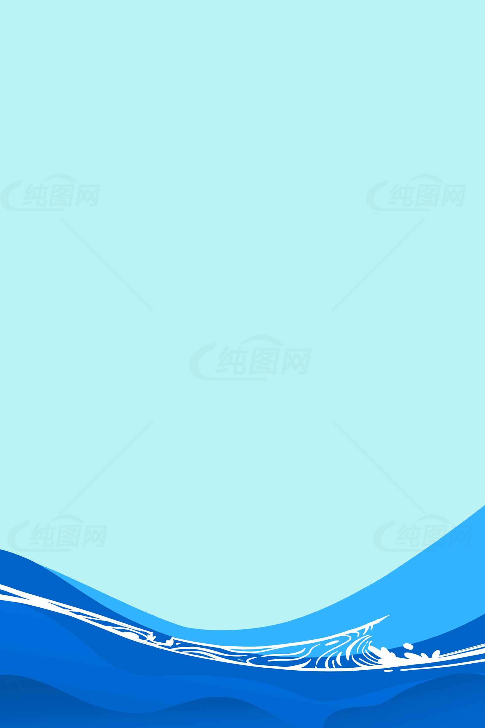 清新蓝色海洋背景图片素材