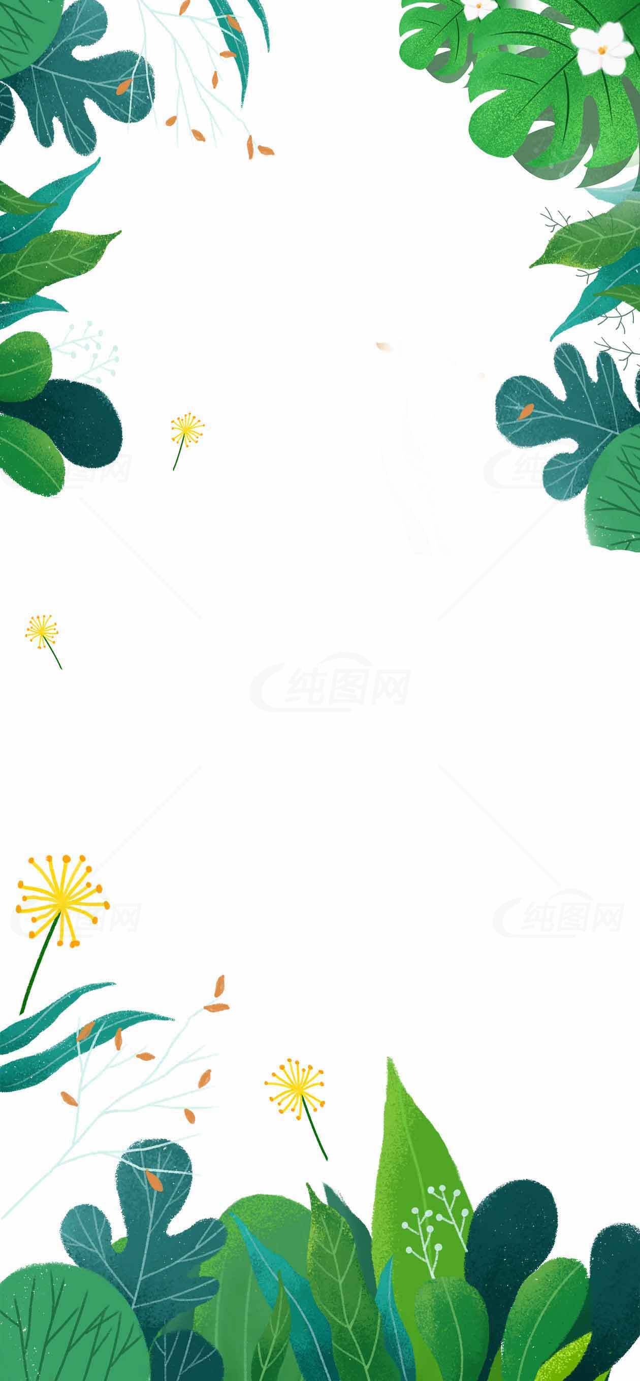 清新自然绿色植物背景图片素材