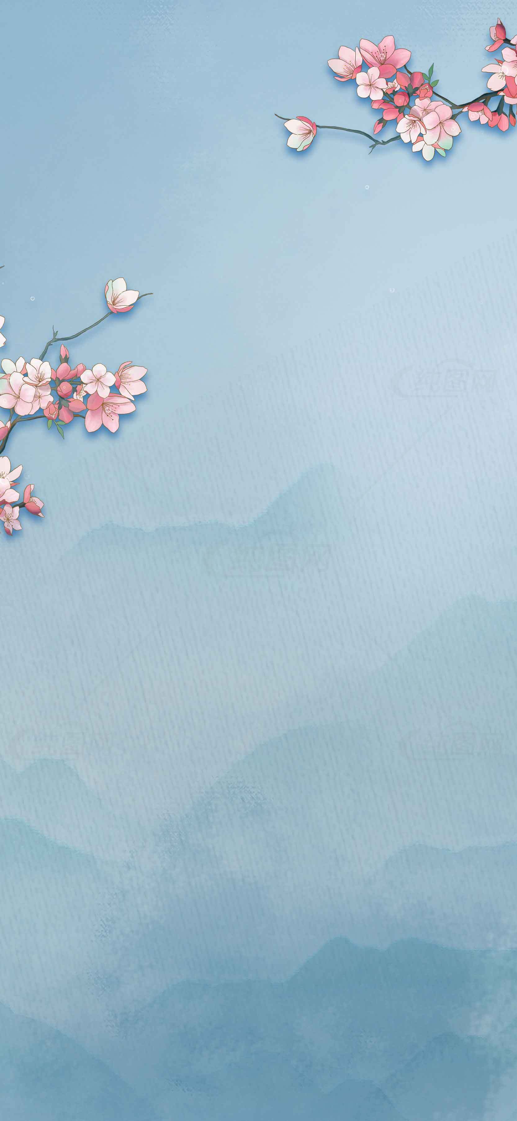 水墨风唯美樱花背景素材图片