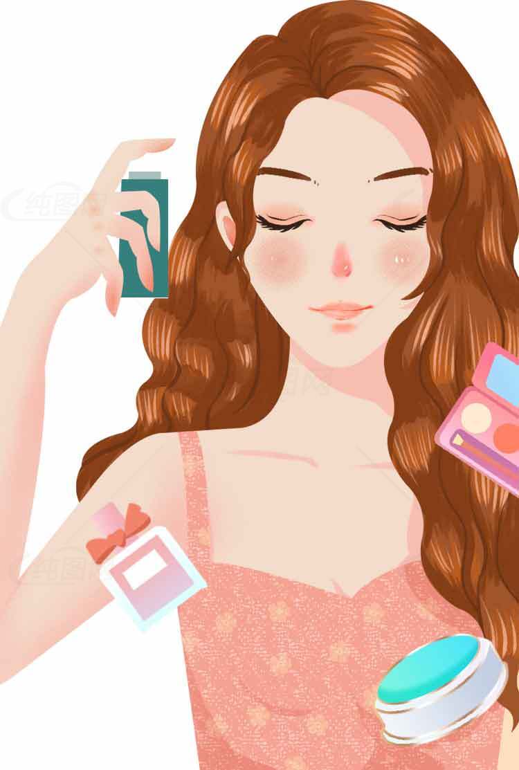 女性化妆品与美容主题插画素材
