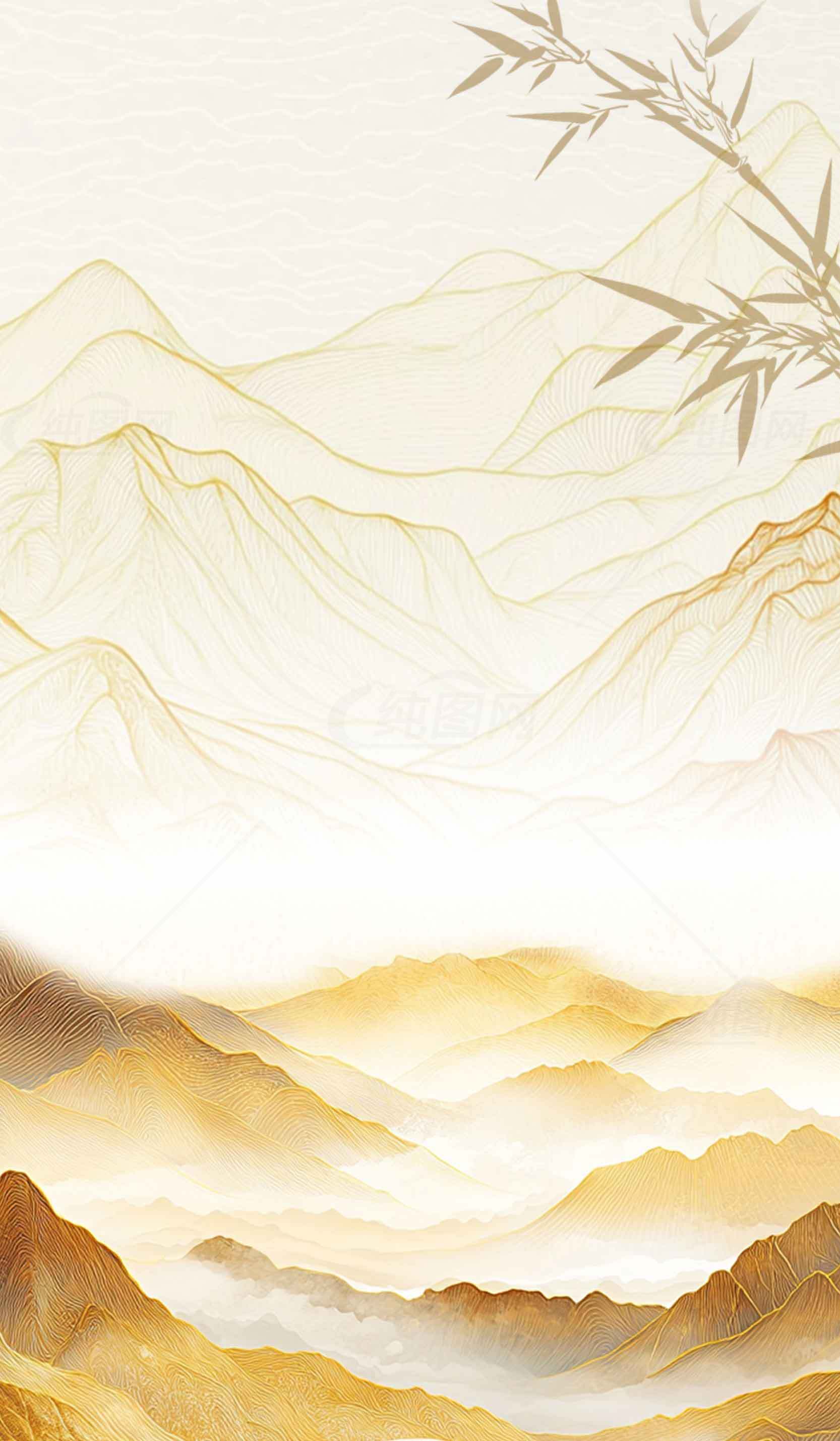 中国风山水画唯美背景图片合集素材