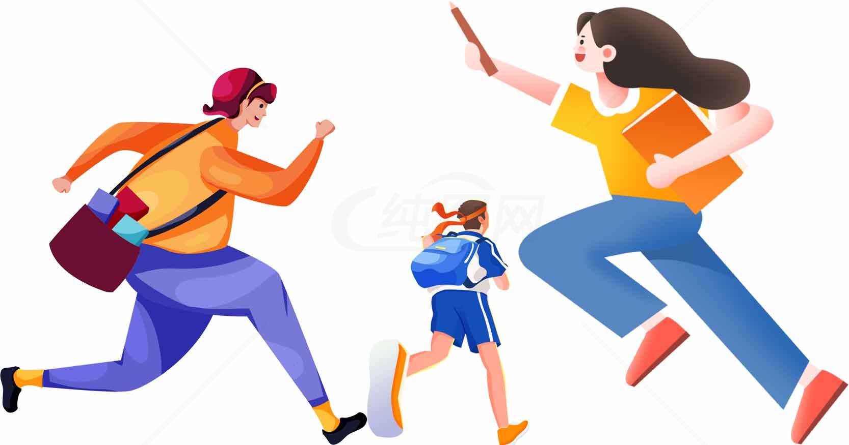 家庭教育与亲子互动插画素材