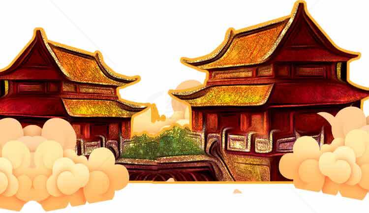 中国传统建筑插画风格图片素材