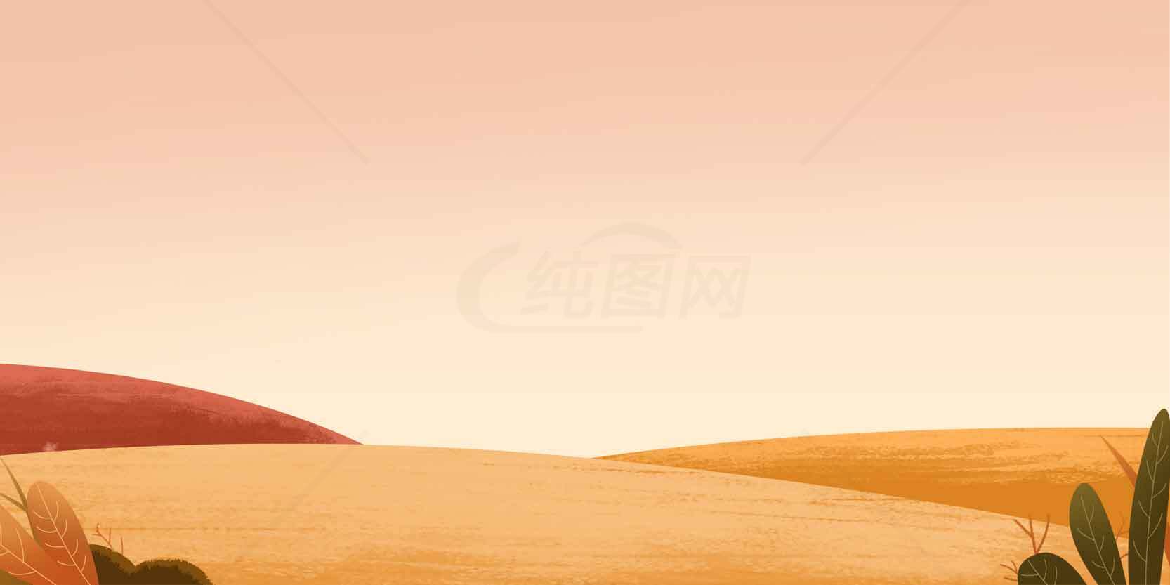 沙漠风光插画背景图片素材
