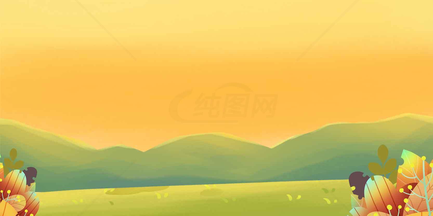 秋季田园风光背景图片素材