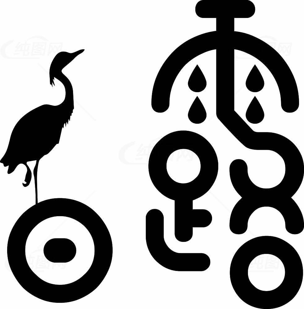 白露主题鹤图案艺术创作设计素材