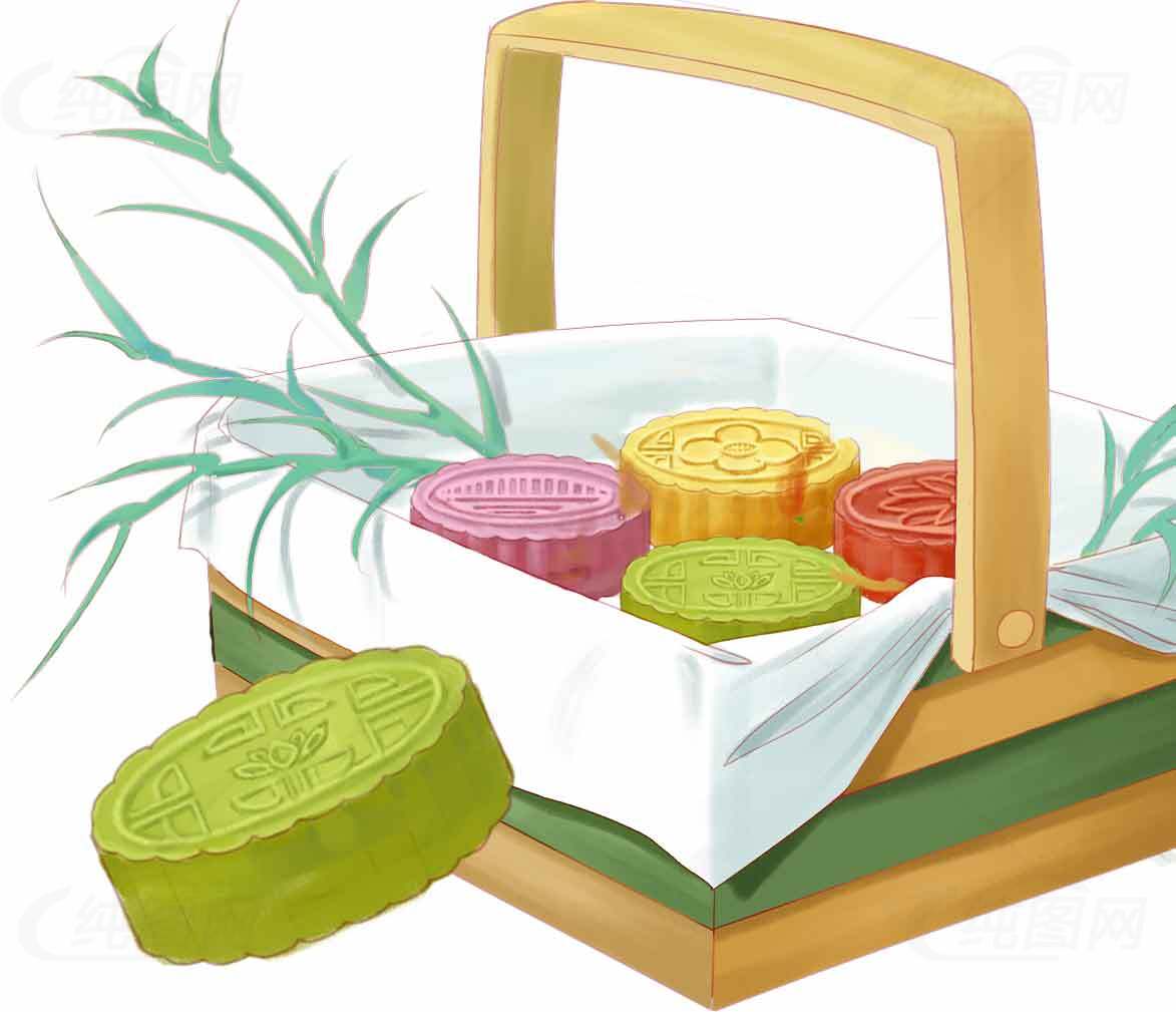 中秋节彩色月饼礼盒图片素材