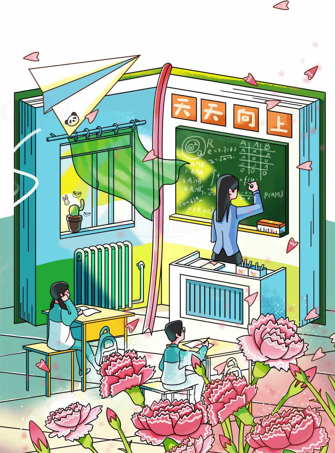 教室里的春天：向阳而生的学习时光素材