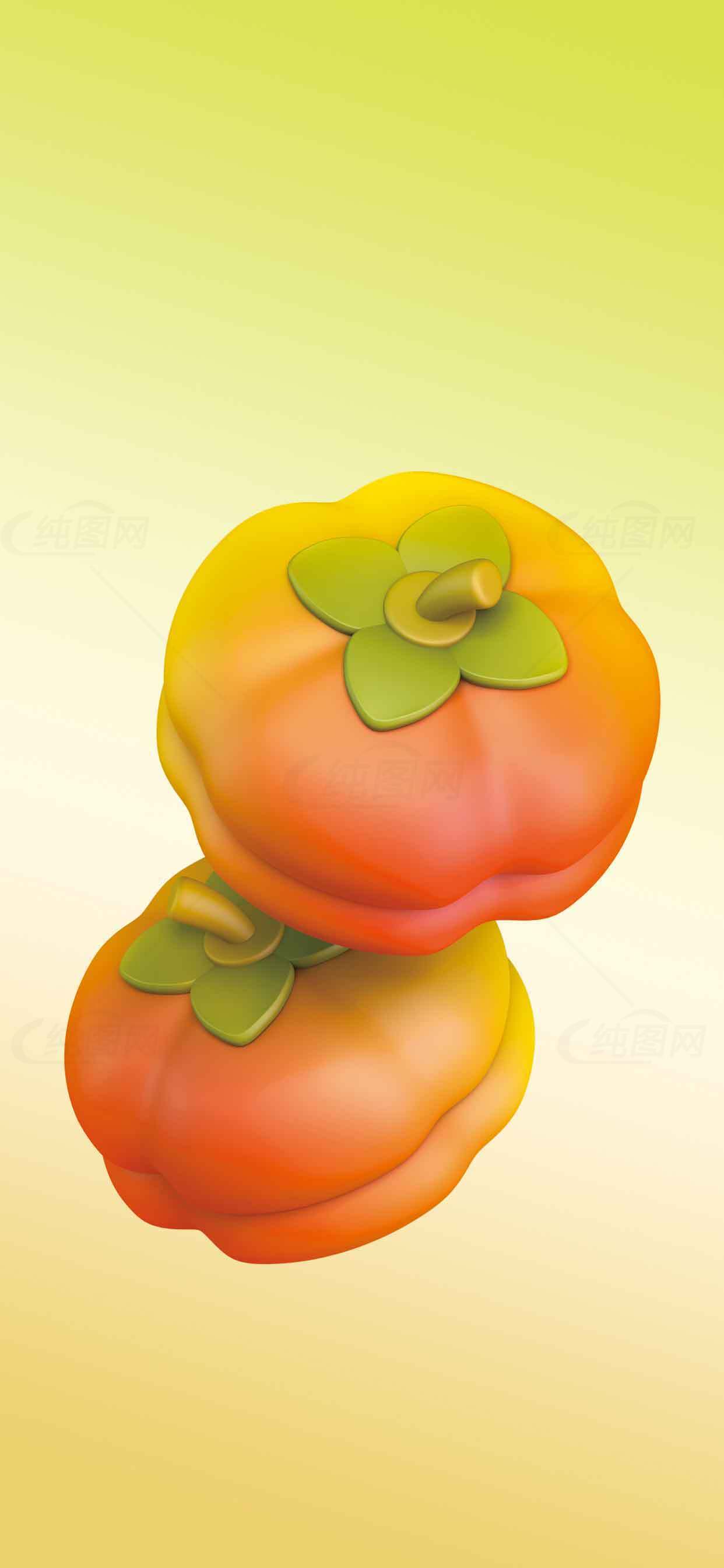 秋季柿子插画设计图片素材