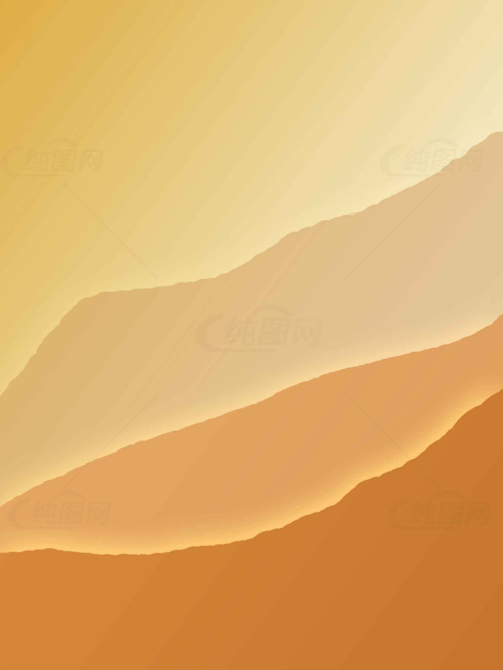 抽象渐变山脉背景图片-暖色调设计素材
