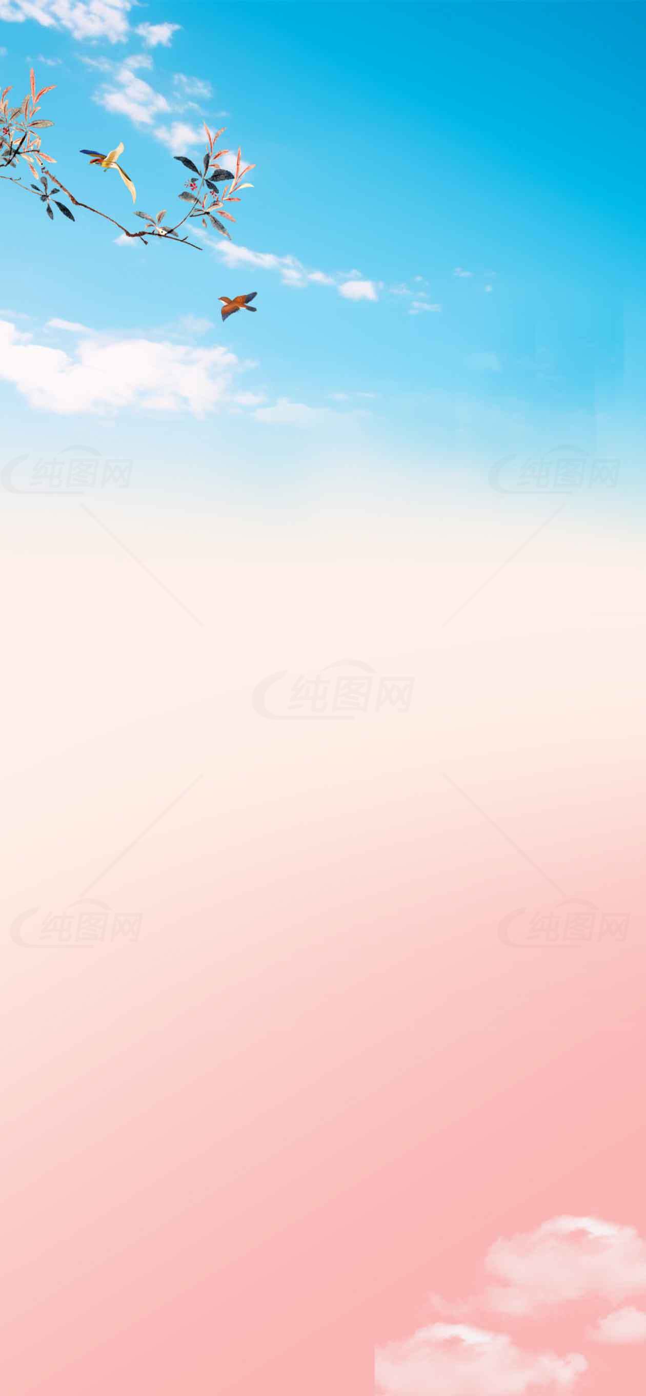 唯美渐变天空背景图片素材