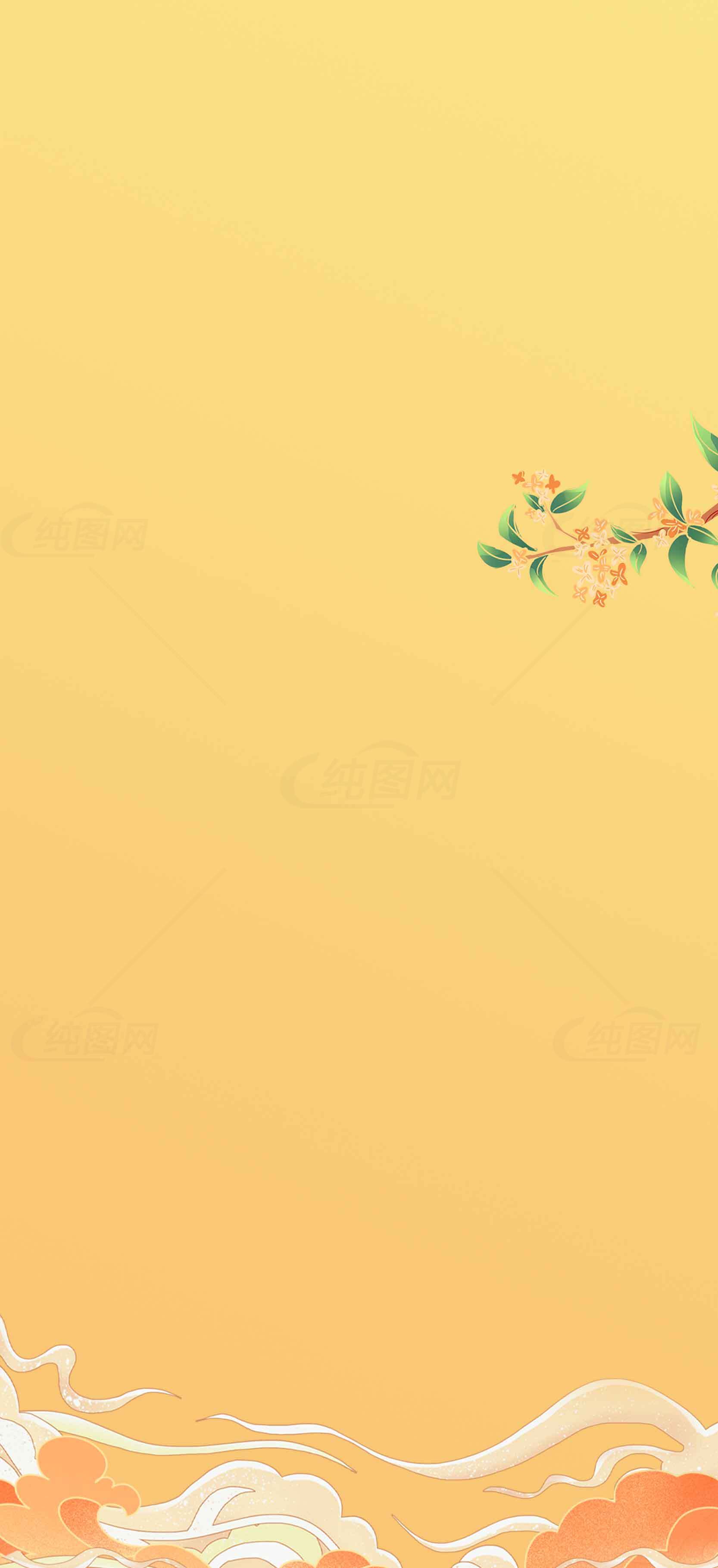 简约黄色背景图片设计，适合手机壁纸和海报制作素材