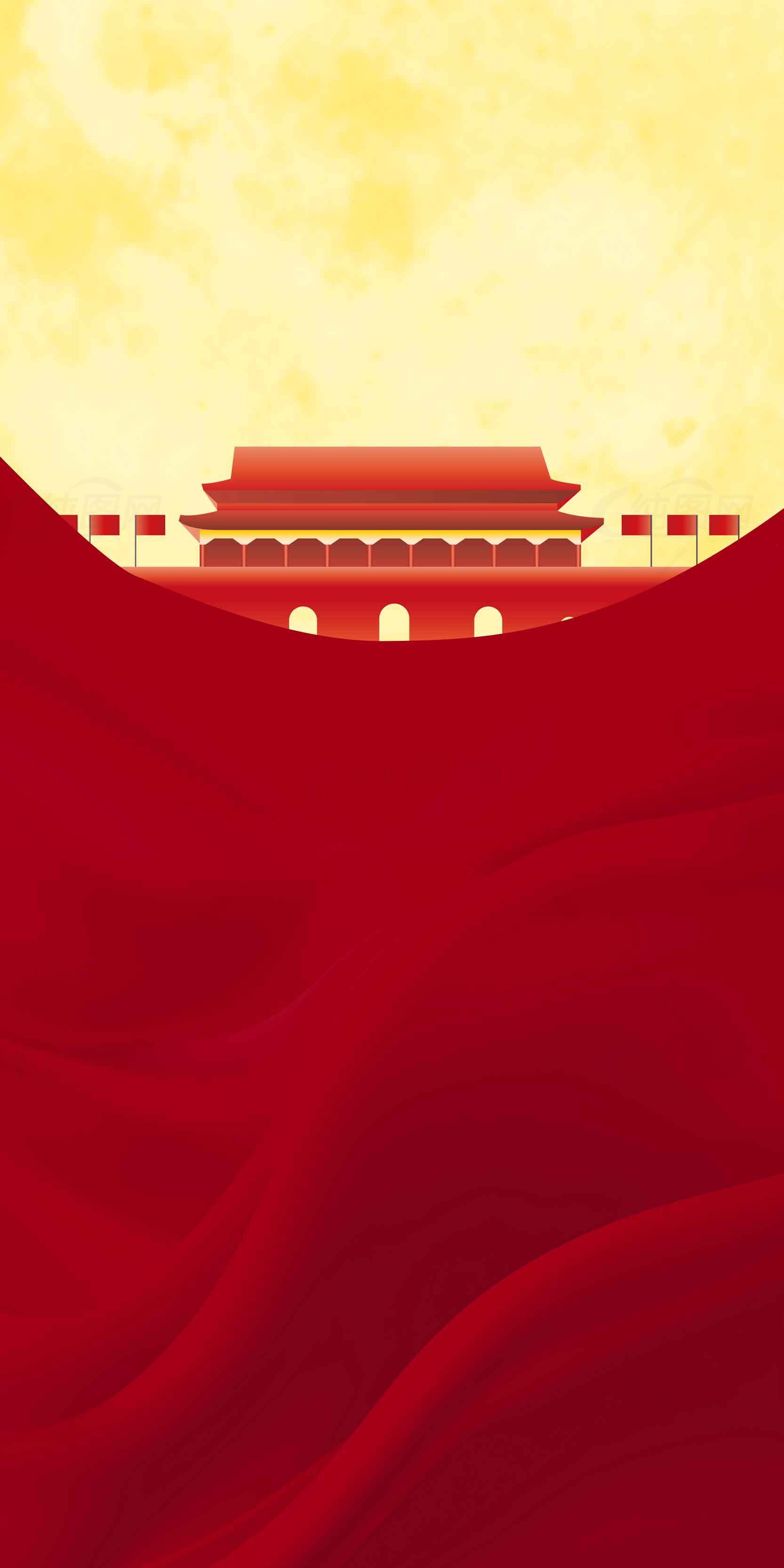 天安门红色背景图片 - 爱国主题设计素材
