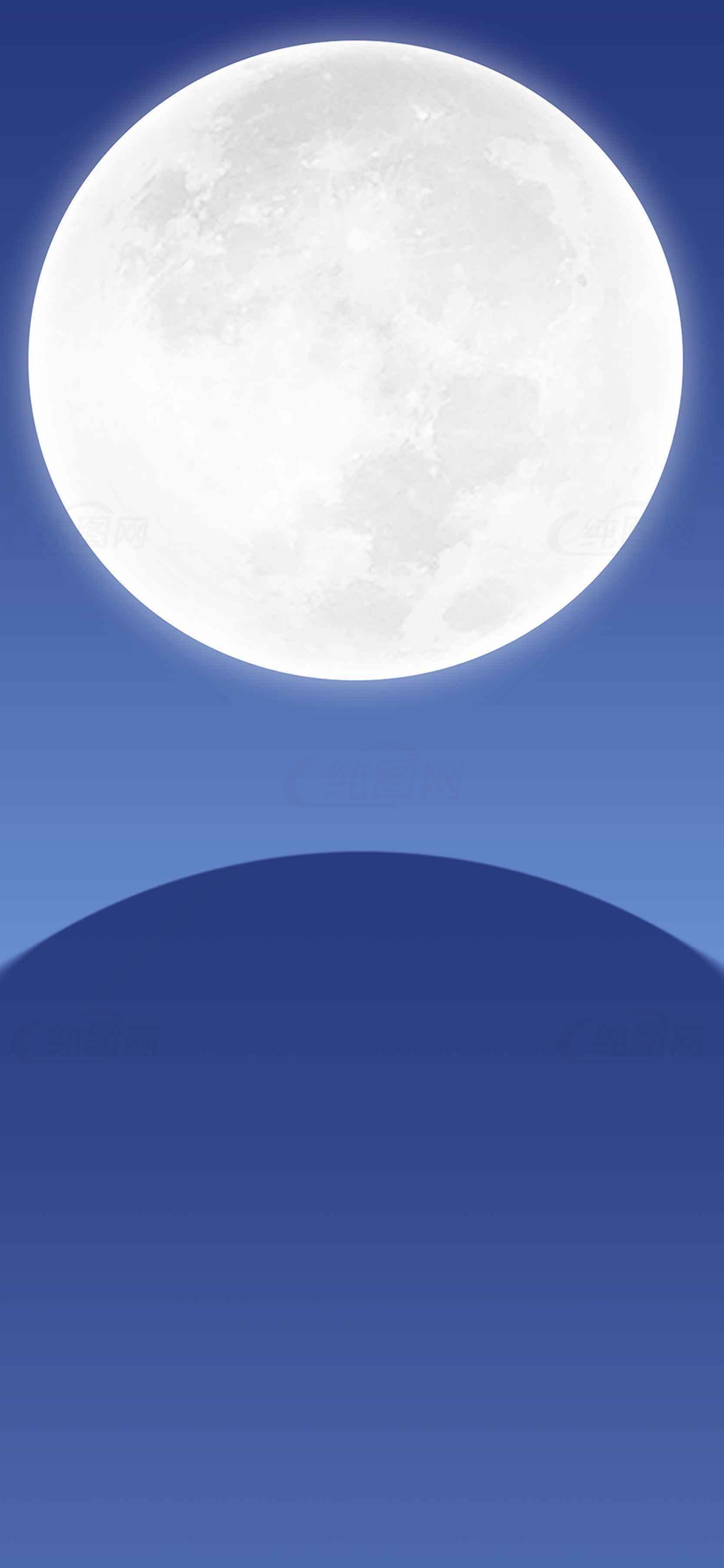 满月与夜空的唯美景色素材