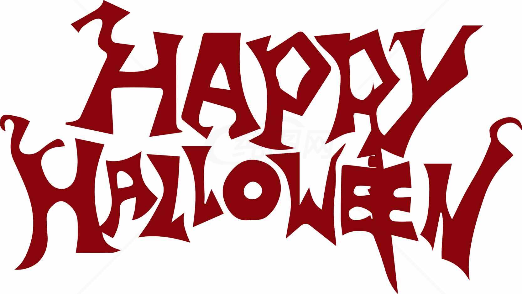 Happy Halloween红色字体设计图片素材