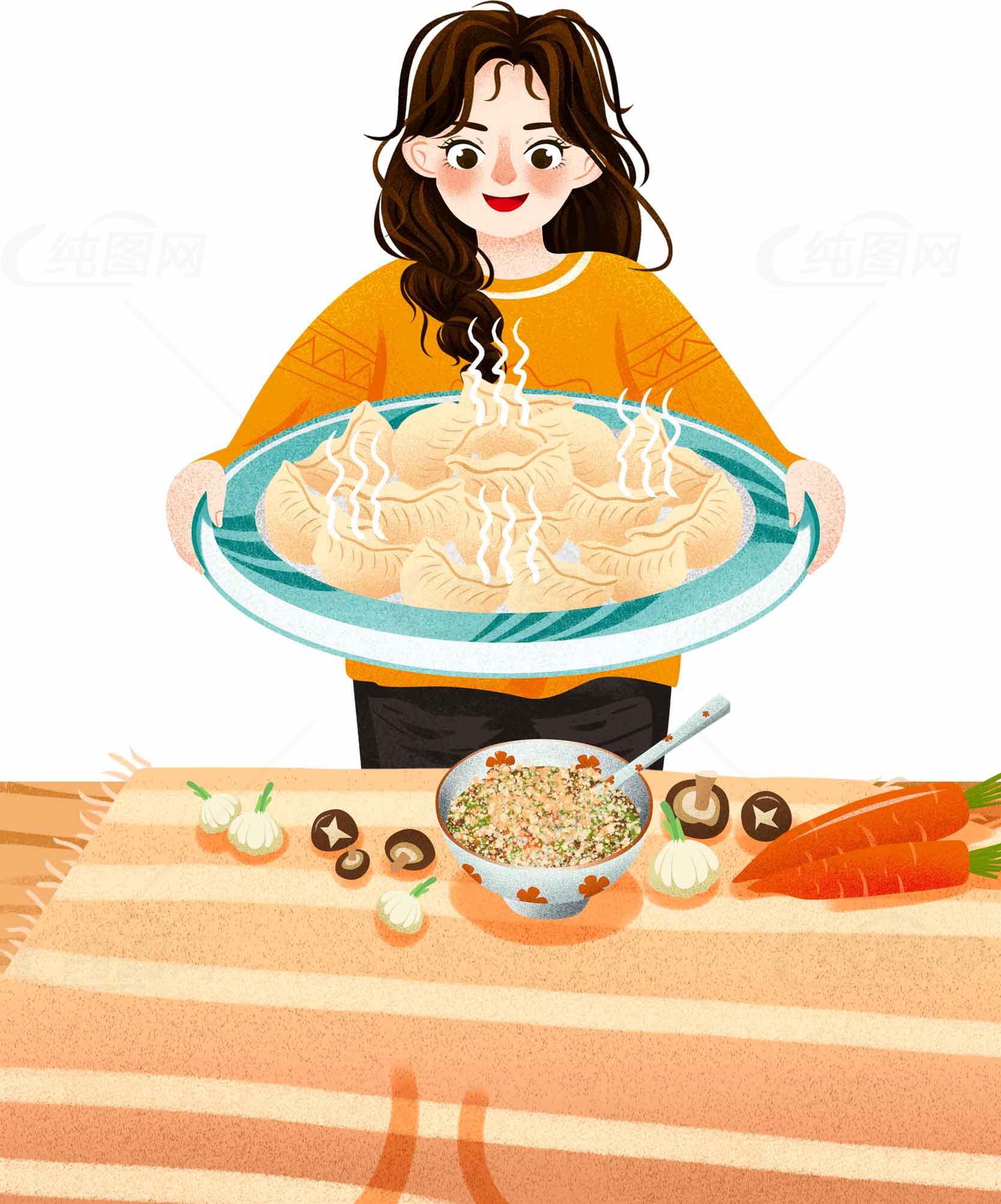 家庭手工饺子制作教程素材