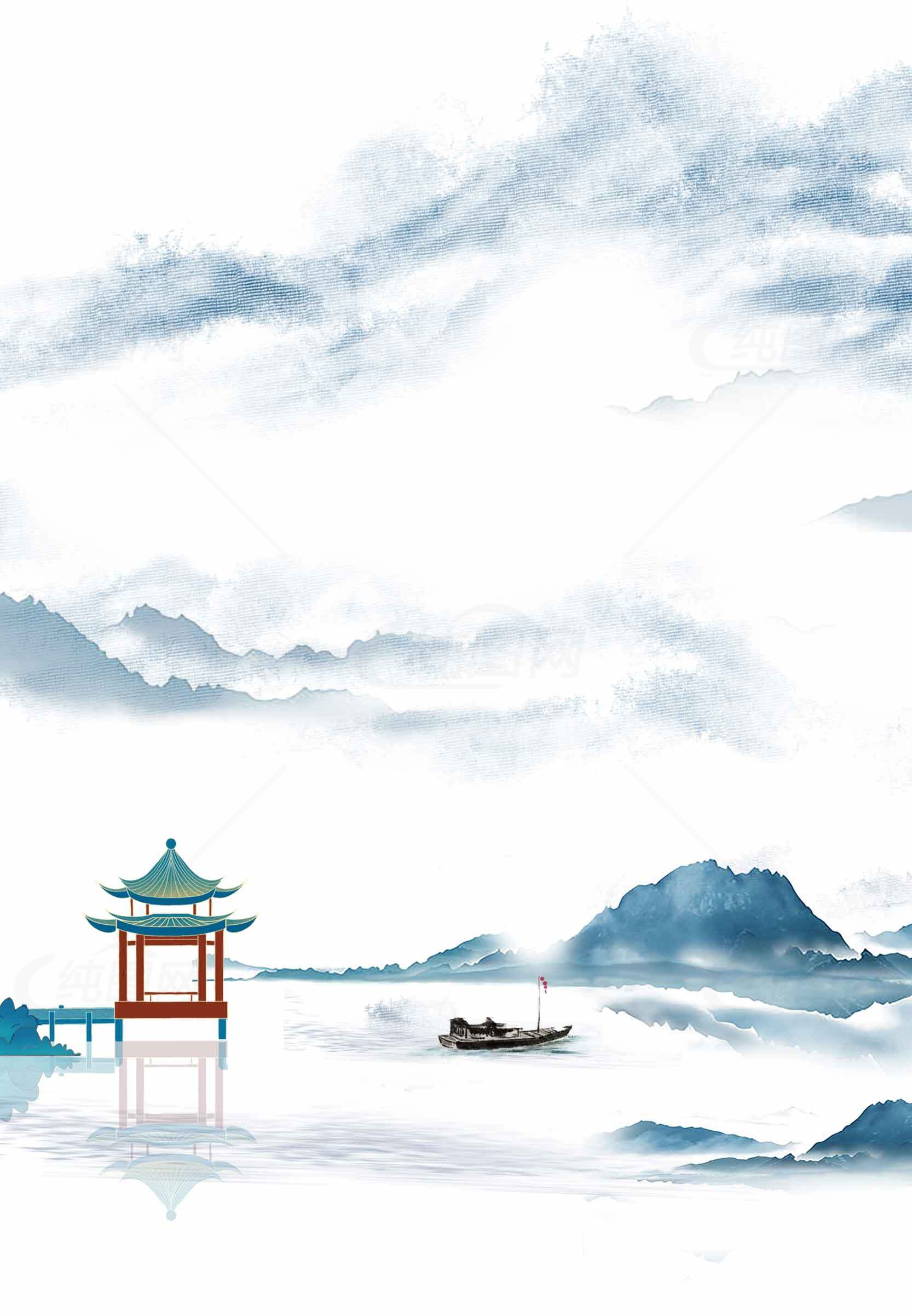 水墨山水画风景高清图片下载素材