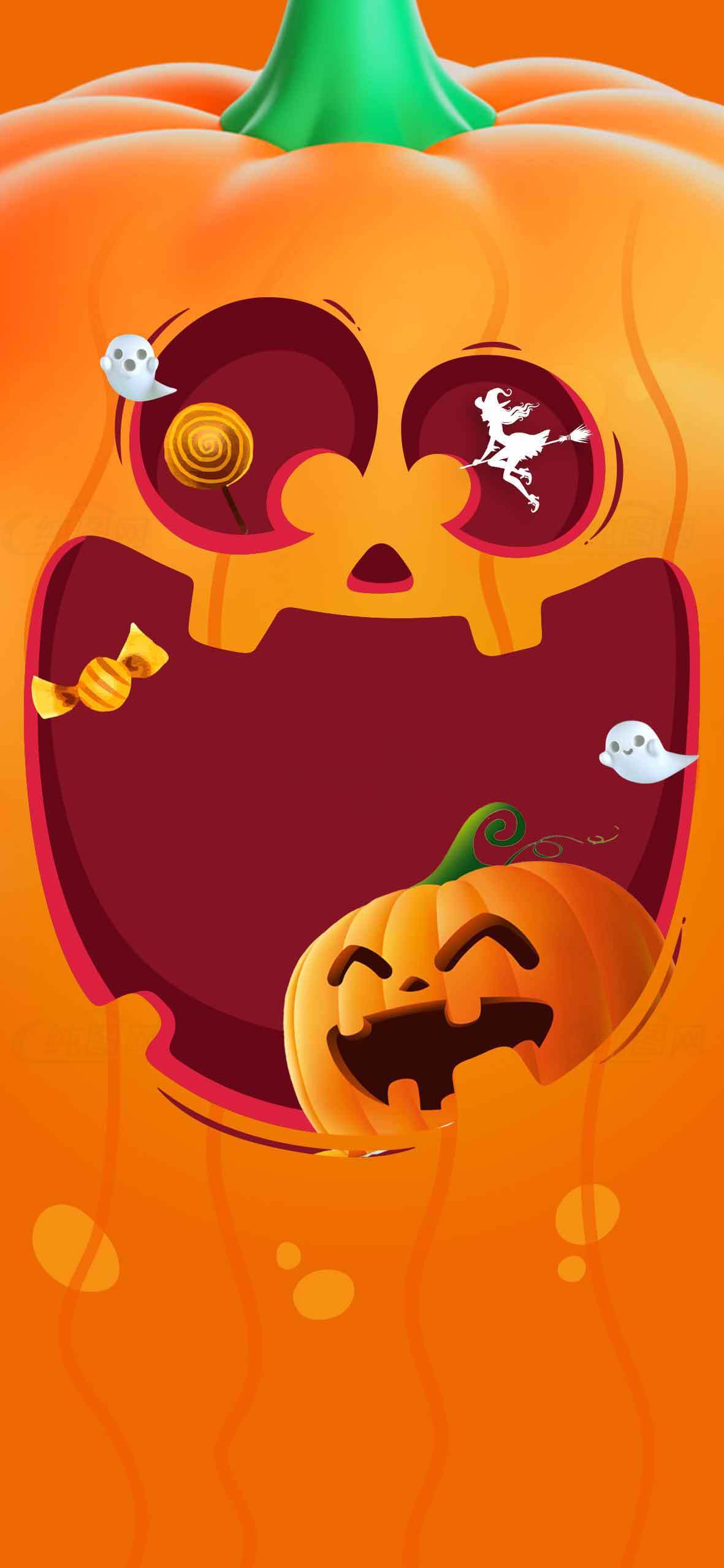 万圣节南瓜灯创意插画图片素材