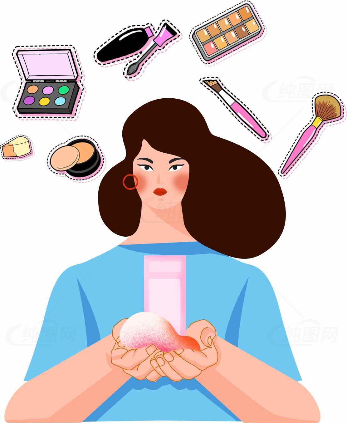 化妆品与美容护肤插画设计素材